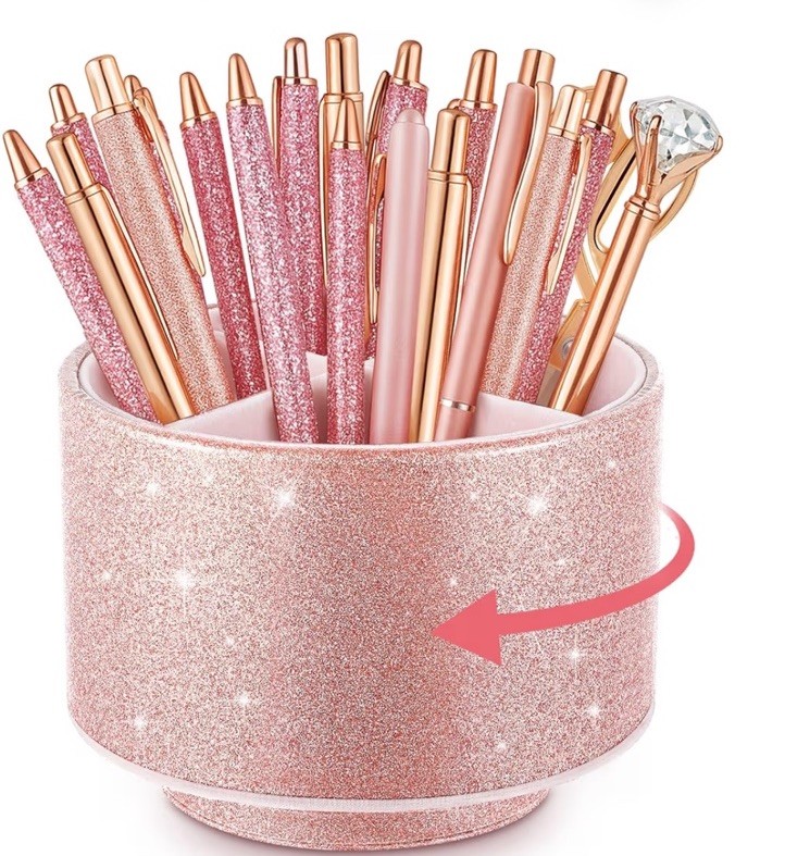 Pen And Storage Holders. Rose Gold