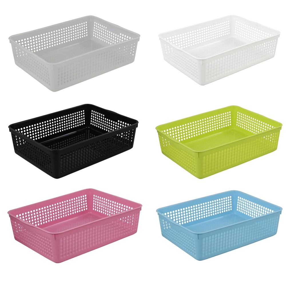 6 PCS Paper Organizer Basket Plastic File Baskets Colorful Storage Bin