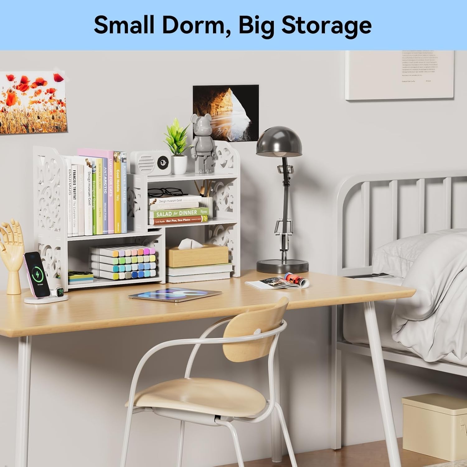Space-Saving Adjustable Desk Shelf – Lightweight & Easy Assembly for Quick Setup