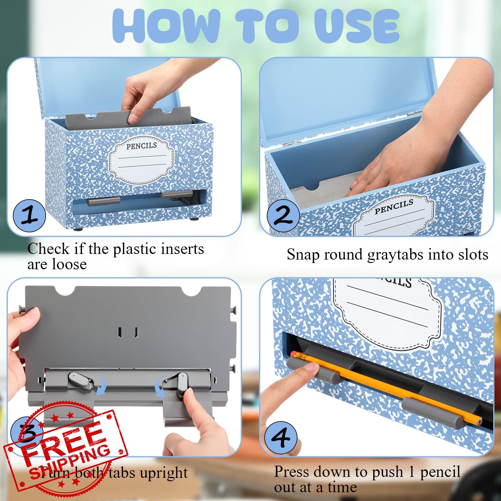 Yalikop 1 Notebook Blue Pencil Dispenser