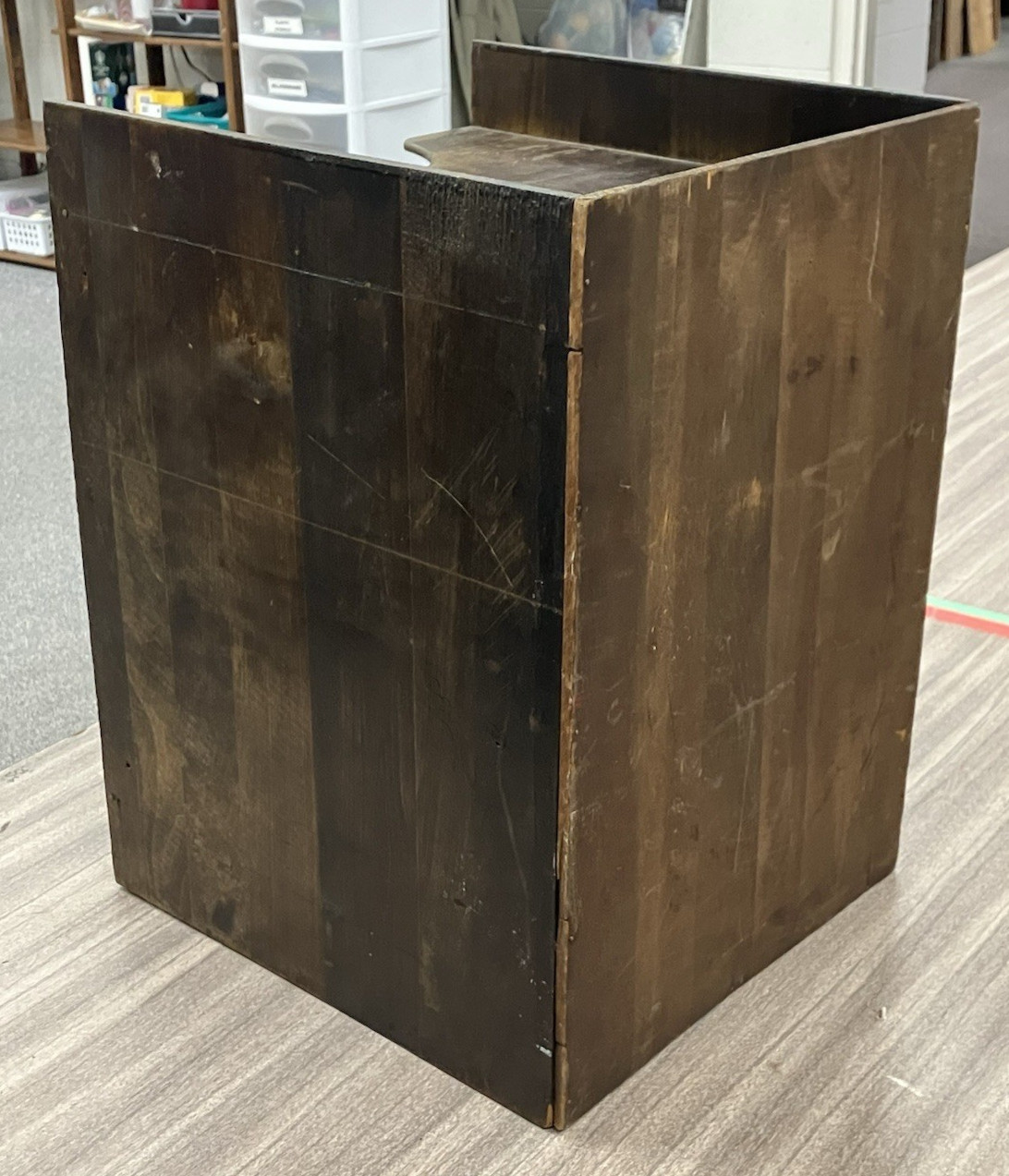 Vintage Wood Handmade Desk paper Tray Organizer Caddy rustic industrial 8 tier