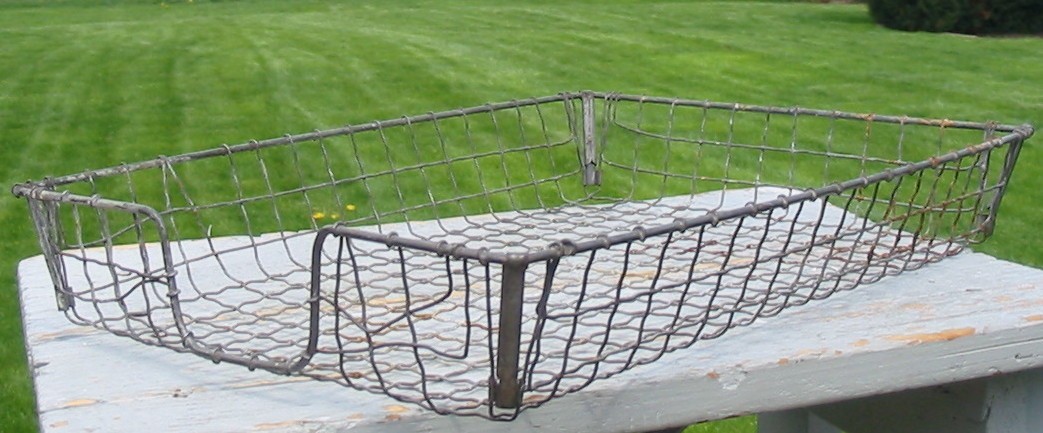 Vintage Office Desk Top Wire Tray File Basket Letter Paper Sorter Primitive