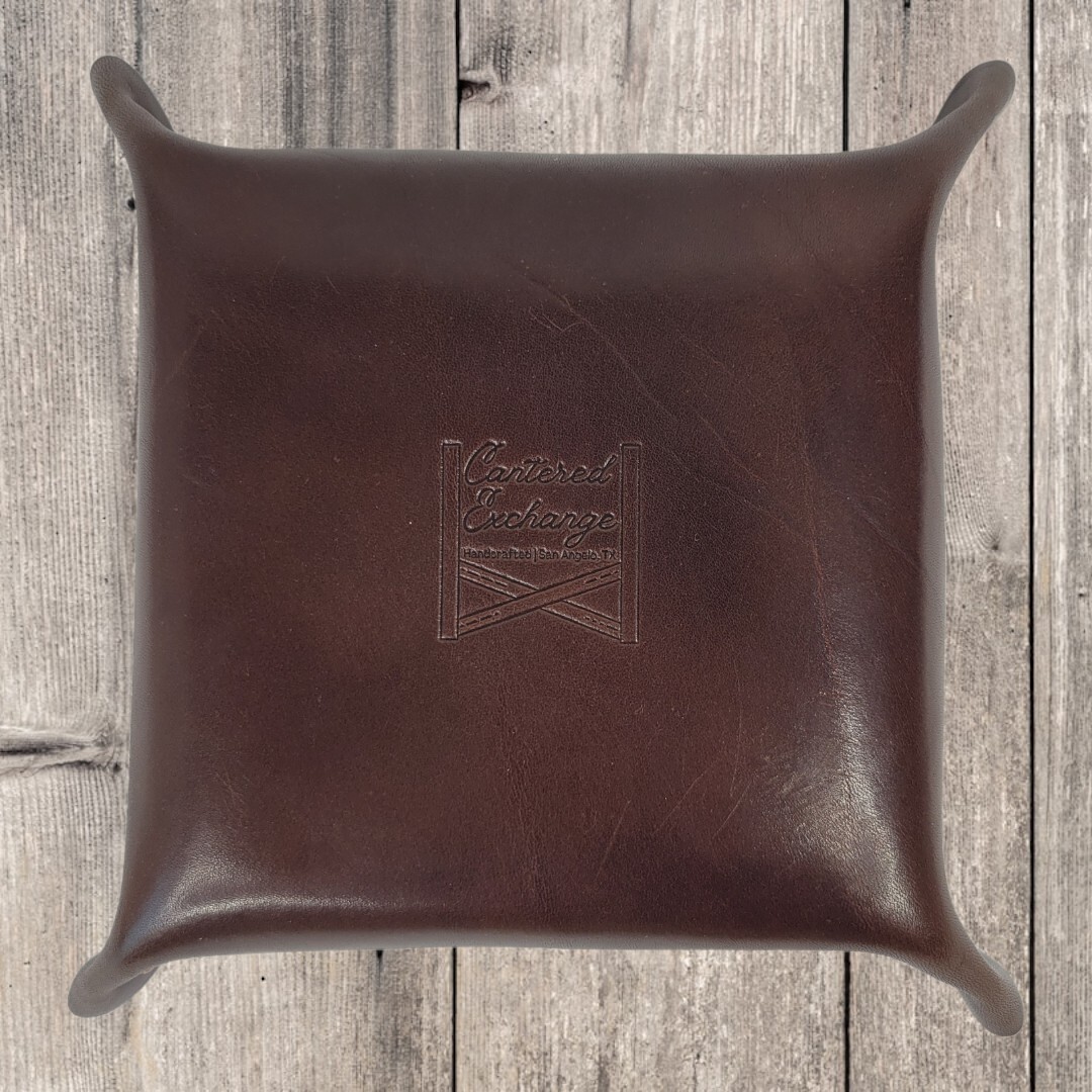 Desk Caddy Catch-all Tray Handcrafted Cantered Exchange 6 inches Brown USA