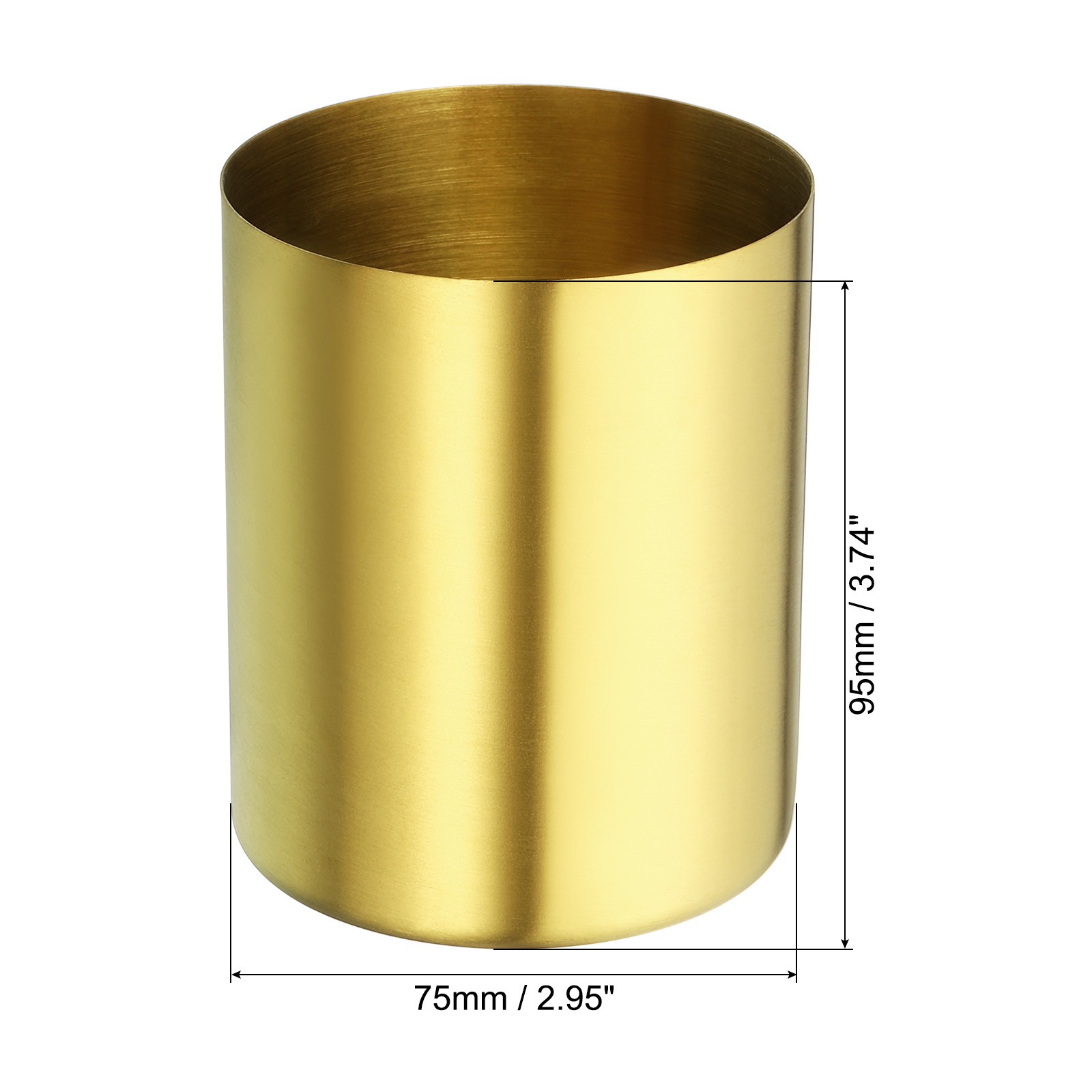 2x Pencil Holder Pen Holder for Desk Stainless Steel Pencil Holders Cup Golden