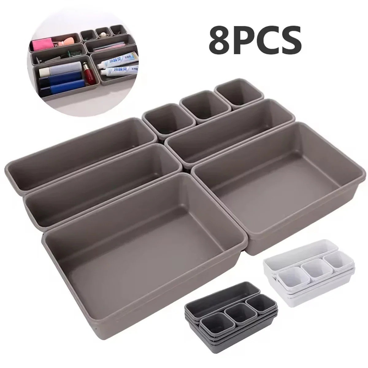15 PCS Interlocking Desk Drawer Organizer Separator for Office,Bathroom,Kitch***