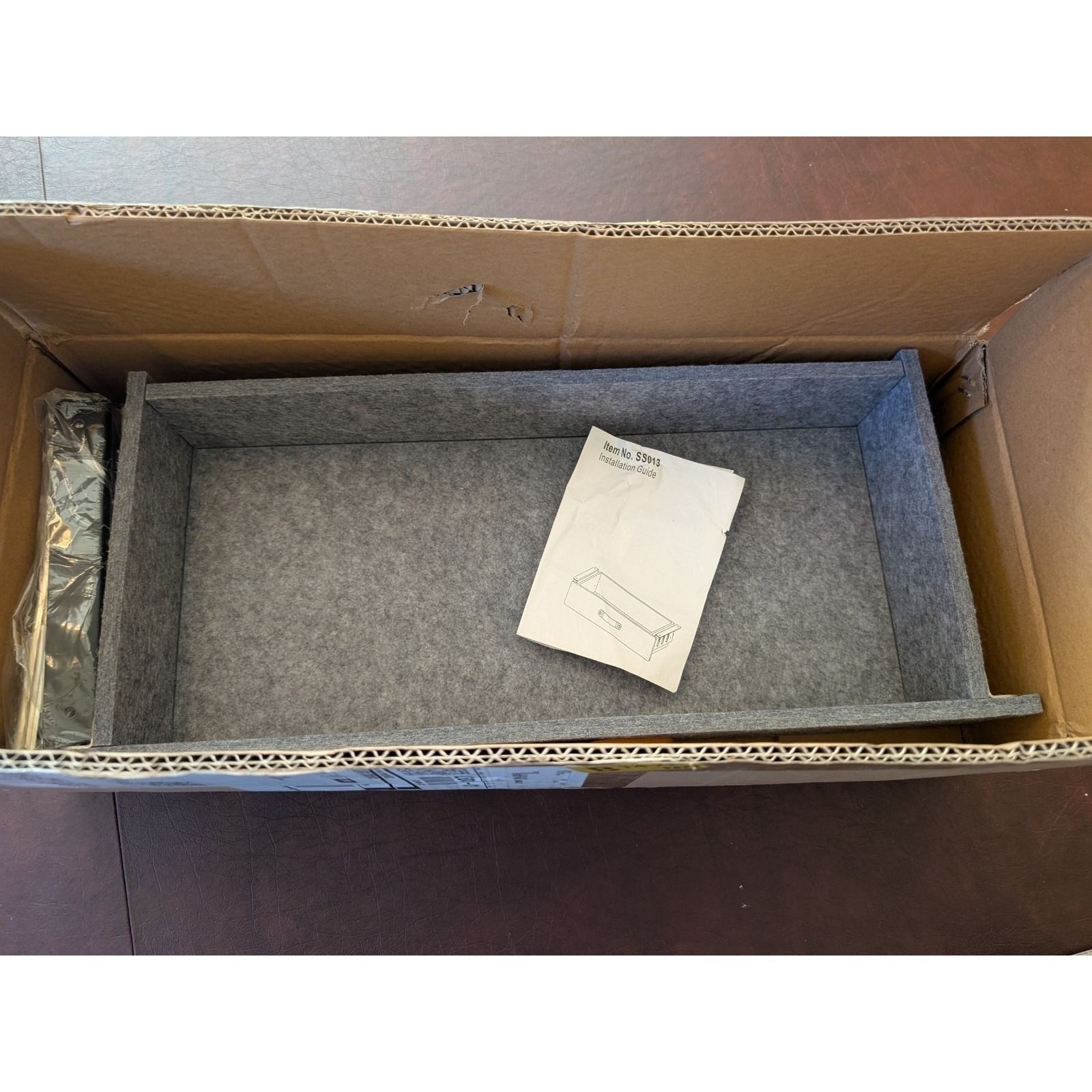Sliding Under Desk Felt Drawer Organizer w/ Rails – NEW OPEN BOX