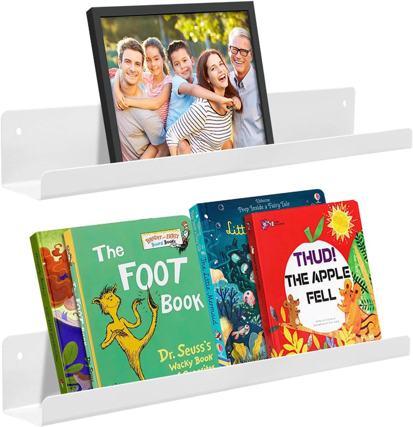 2-Pack Magnetic Book Shelf for Whiteboard – 12 Inch Reusable Metal Magnetic Shel
