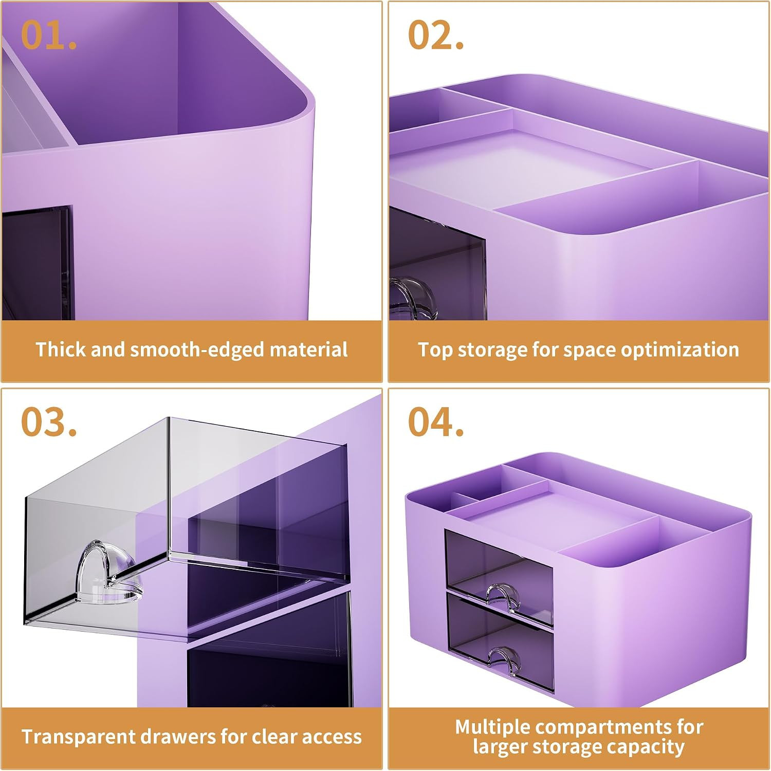 Pen Organizer with 2 Drawer, Multi-Functional Pencil Holder for Desk, Desk Organ