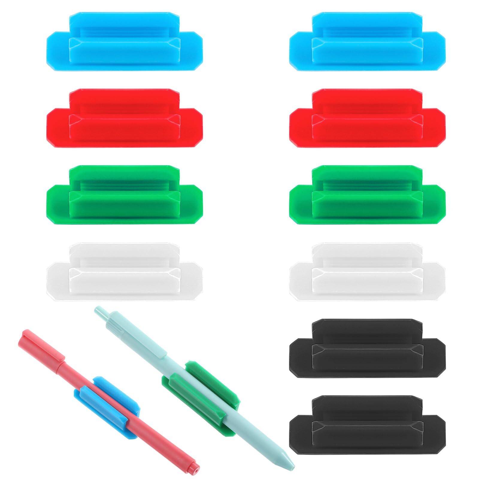 10PCS Adhesive Pen Holder Marker Holder Pencil Holder Colorful Soft Silicone