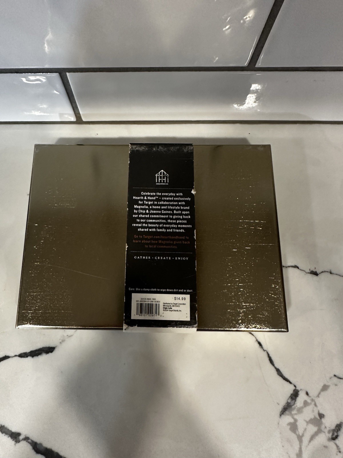Hearth & Hand with Magnolia Brass Note Tray With Note Paper