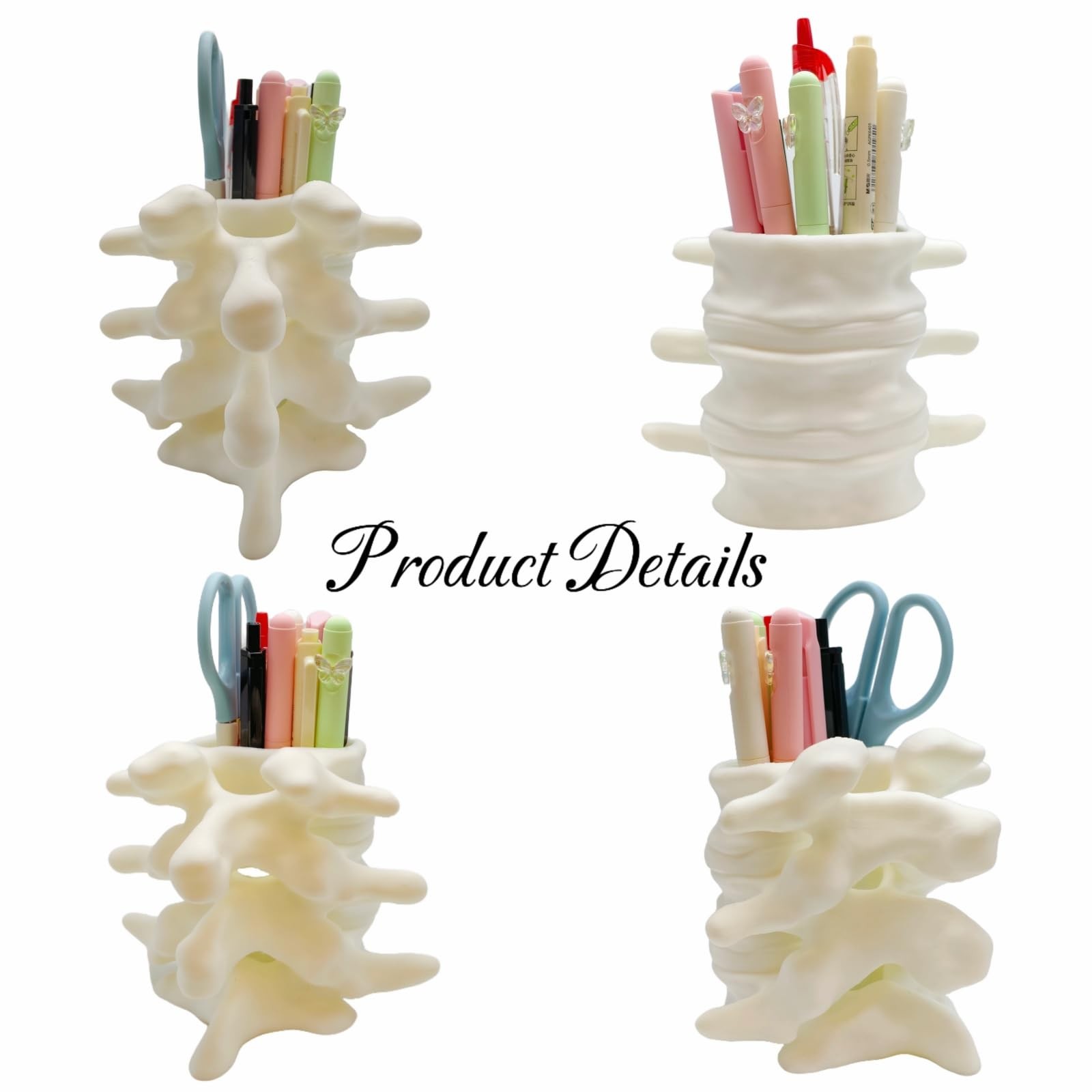 3D Printed Spine Pen Holder, Anatomical Vertebrae Pencil Cup Based on Real CT…
