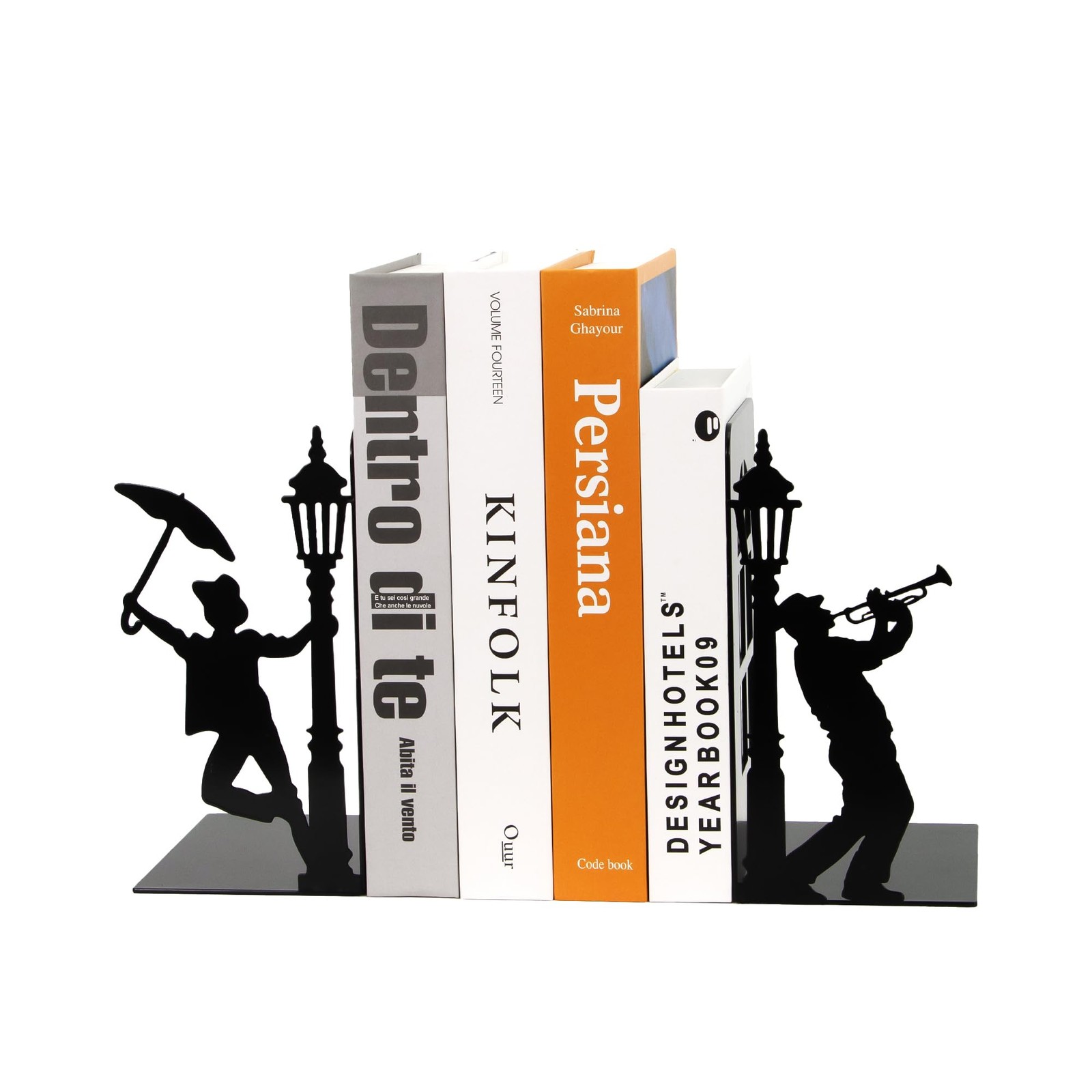 Weibefee Design Book Ends for Shelves Decorative Desk or Colorful_black