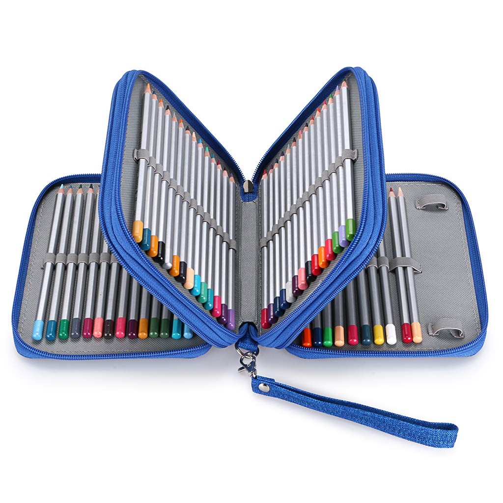 Zippered Pencil Case-Canvas 72 Slots Handy Pencil Holders for for Prismacolor…