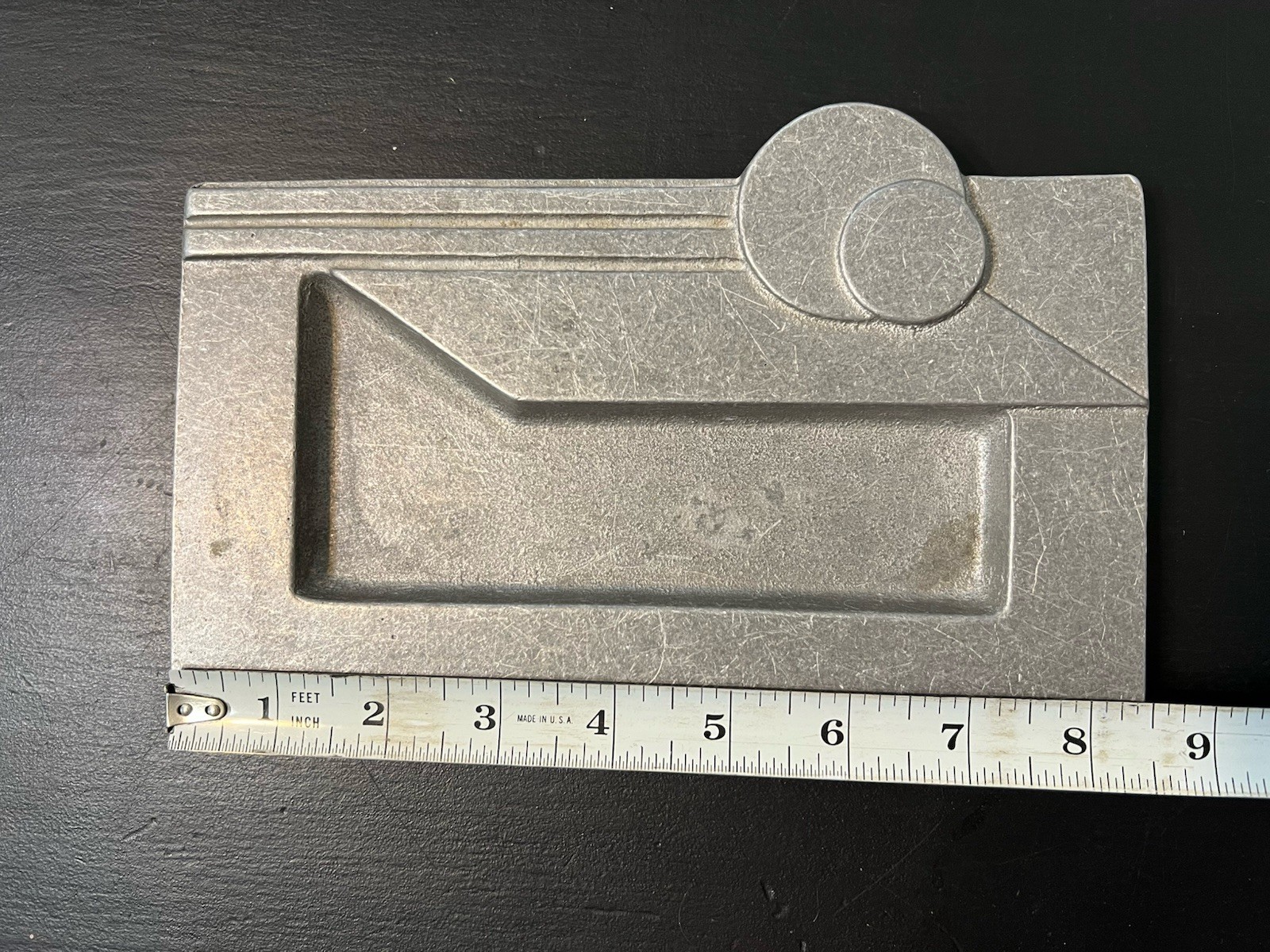 Pewter Catchall Tray 1987 S Nellas Postmodern Art Deco Desk Organizer Geometric