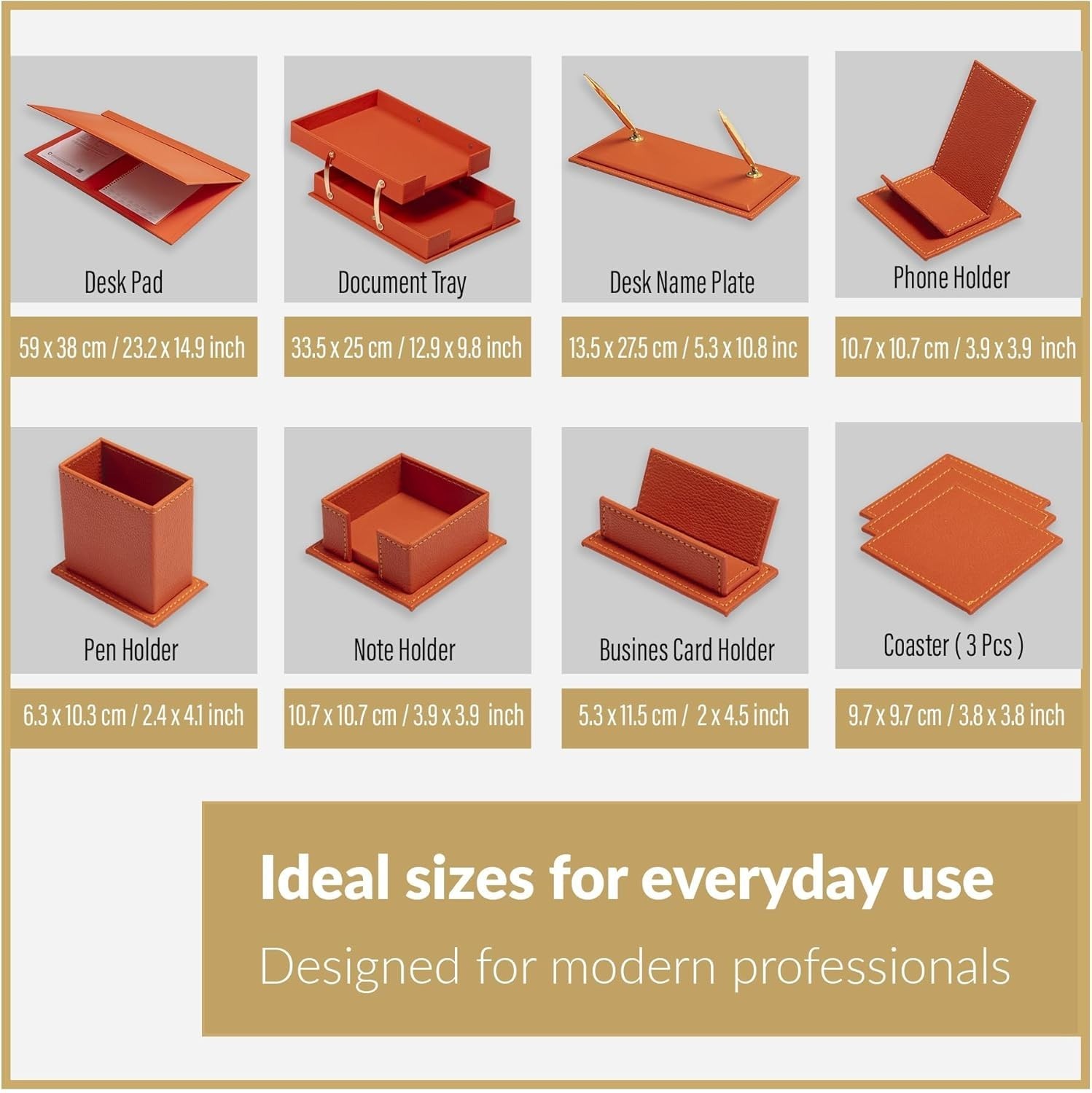 Classic Desk Organizer – 12 PCS Leather Desk Organizer Set – Desk Accessories