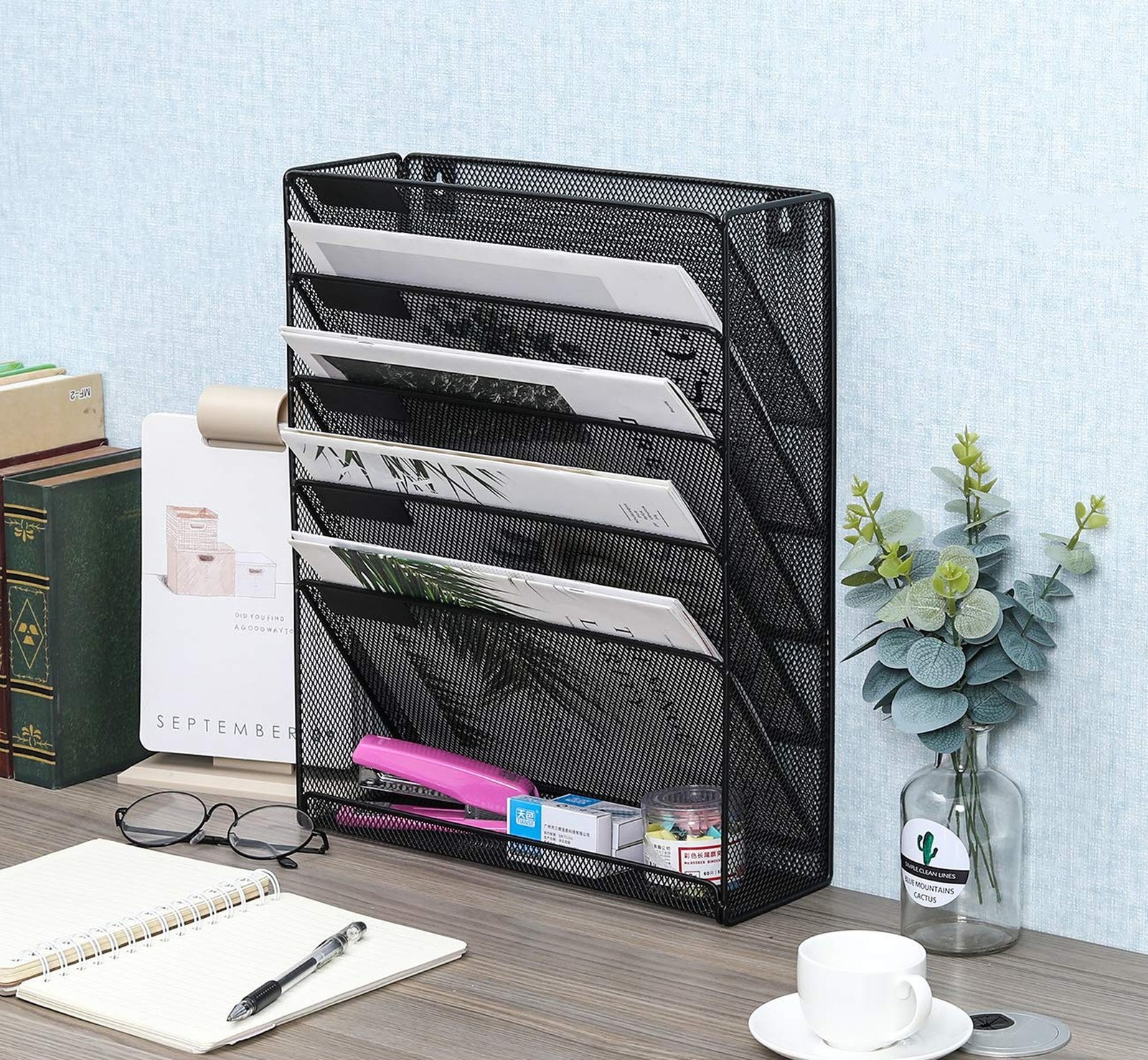 EasyPAG 5 Slot Wall Hanging File Organizer Vertical Office Desk /Wall Mounted…