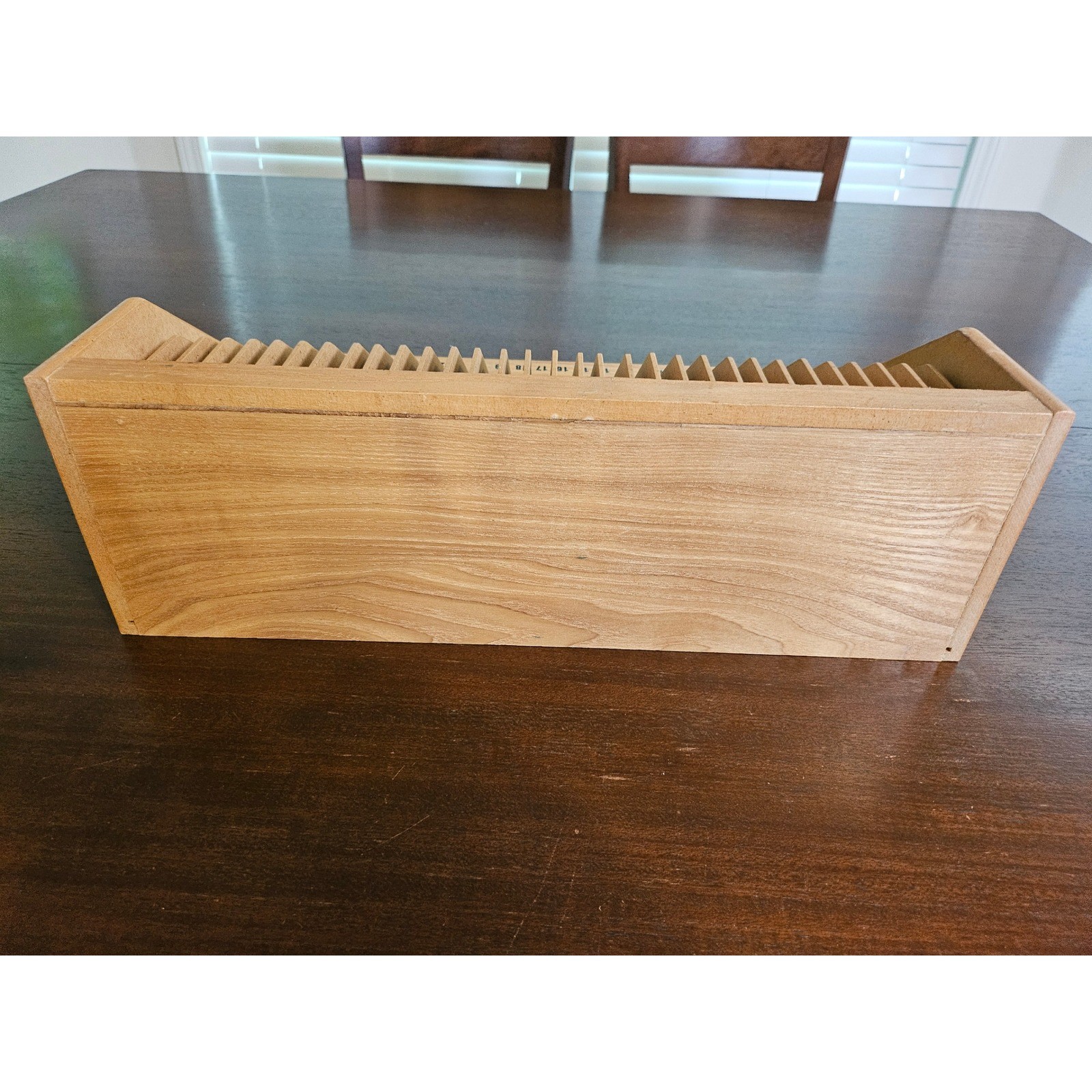 Bill Organizer Desktop OS Tan Wood 31 Slot Numbered Mail Sorter