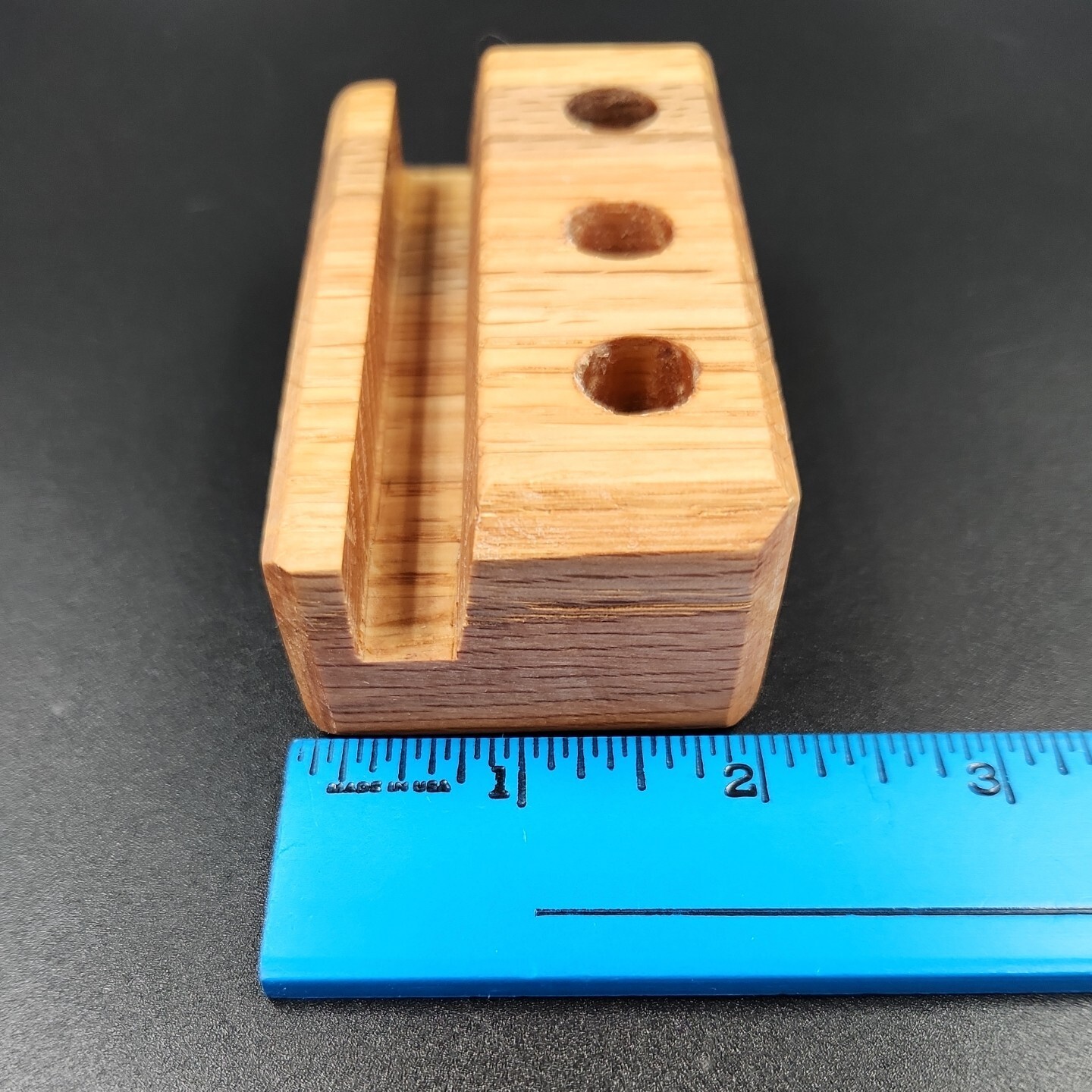 Desk Organizer Business Card Holder and Pen Stand Handmade Office Gift Oak Wood