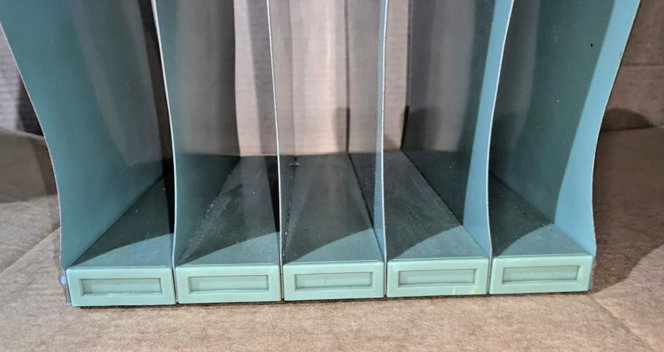 Vertical Heavy Duty Metal Grey 5 Slot Desk File Tray | Art Steel Co. NY, Vintage