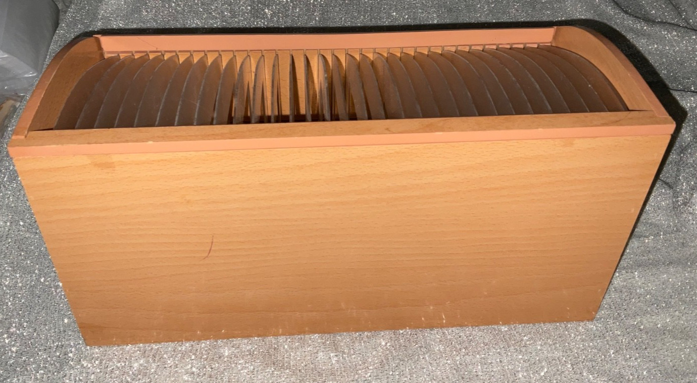 VTG 31 Day Wooden Monthly Bill Letter Mail Sorter Organizer Desk Top w/Drawers