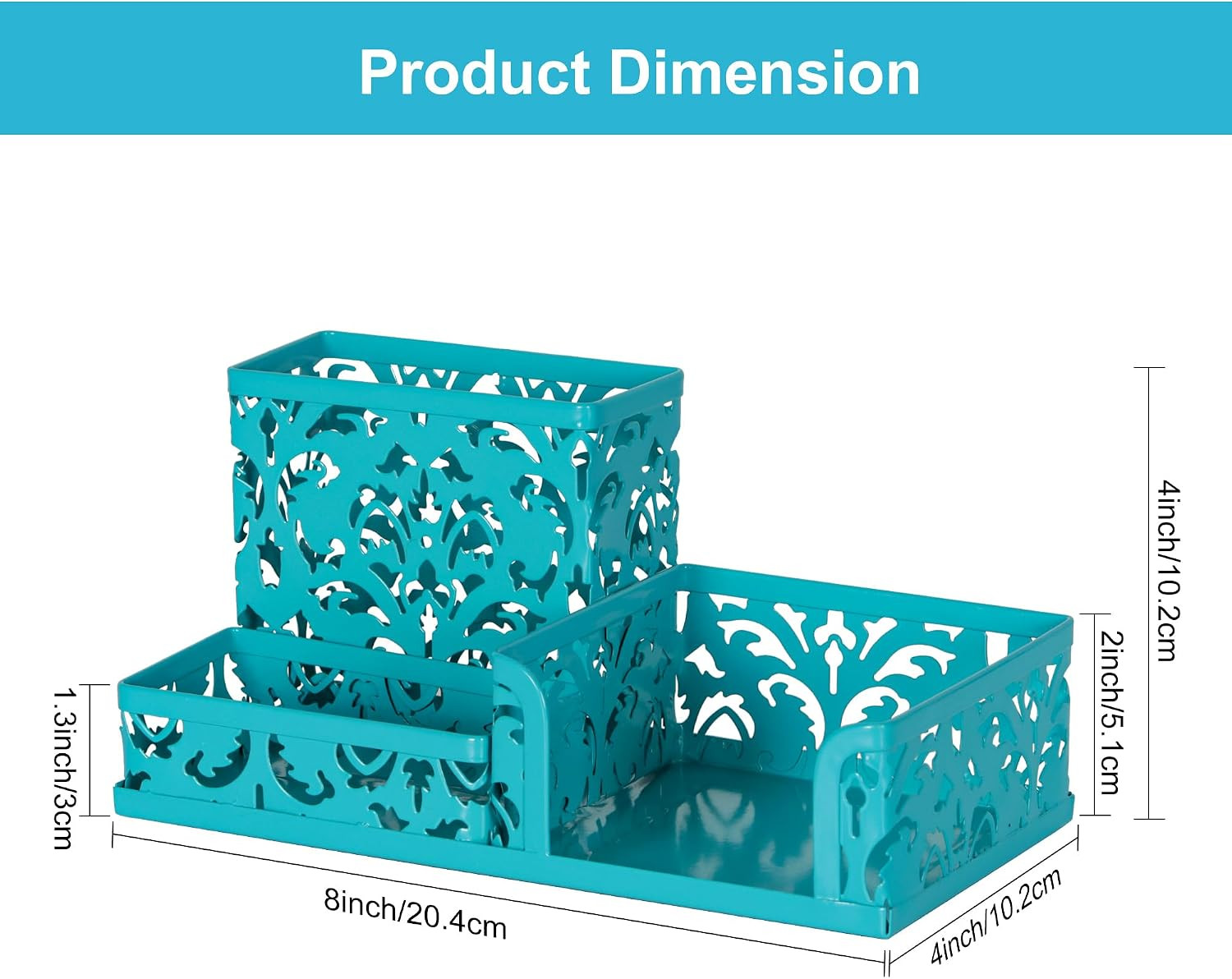 Desk Organizer with 3 Compartment for Pencil Sticky Note Holder and Office Acces