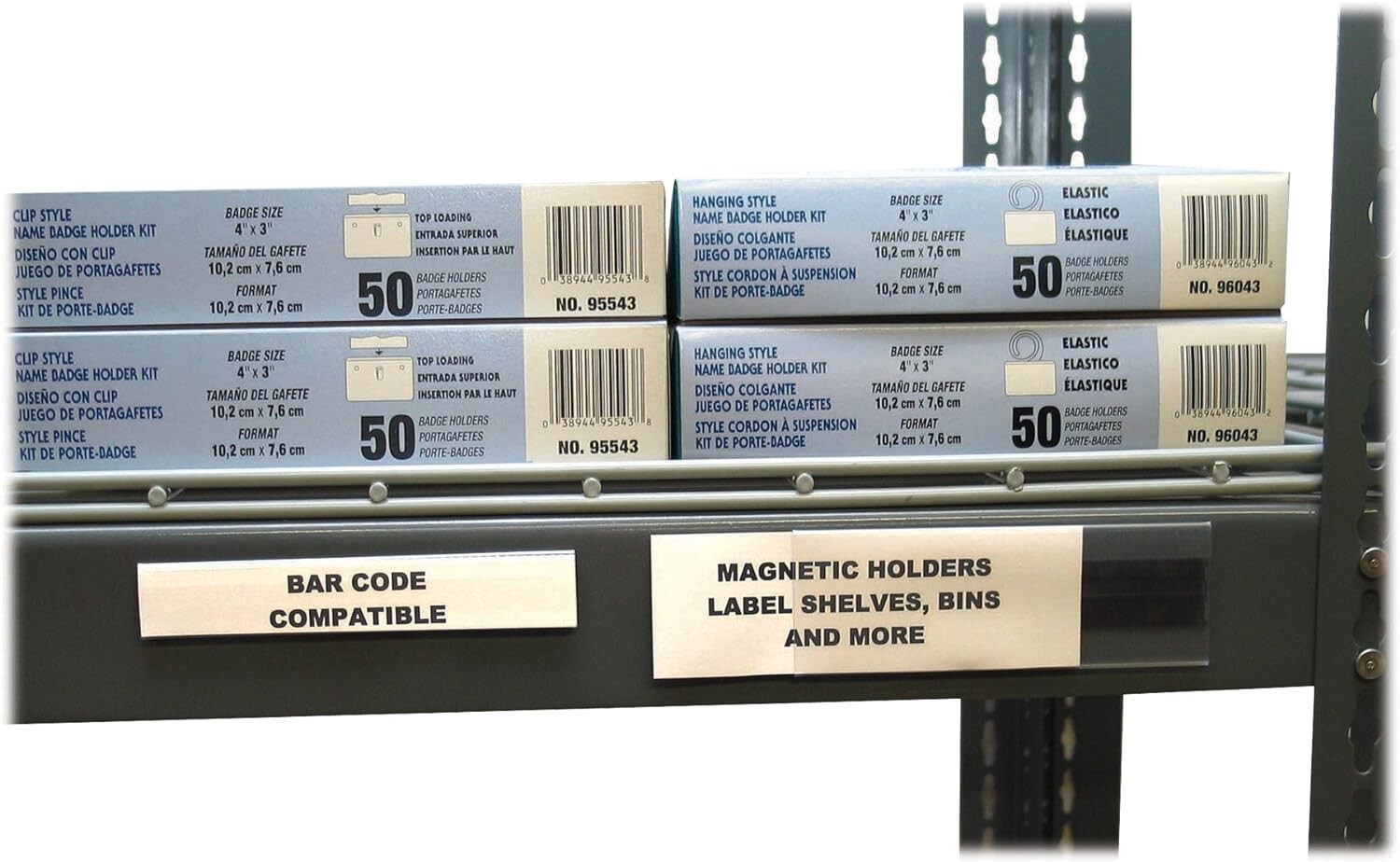 HOL-DEX 10 Magnetic Shelf/Bin Label Holders, 2×6 Inches for Quick Identification