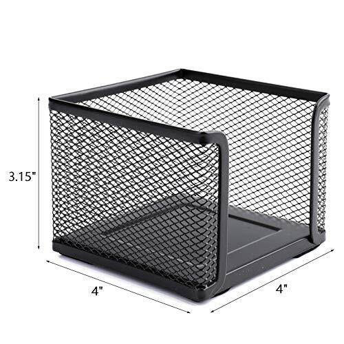 4 Pack Mesh Memo Holder, Black Metal Mesh Sticky Note Holder for Pen, Pencil,