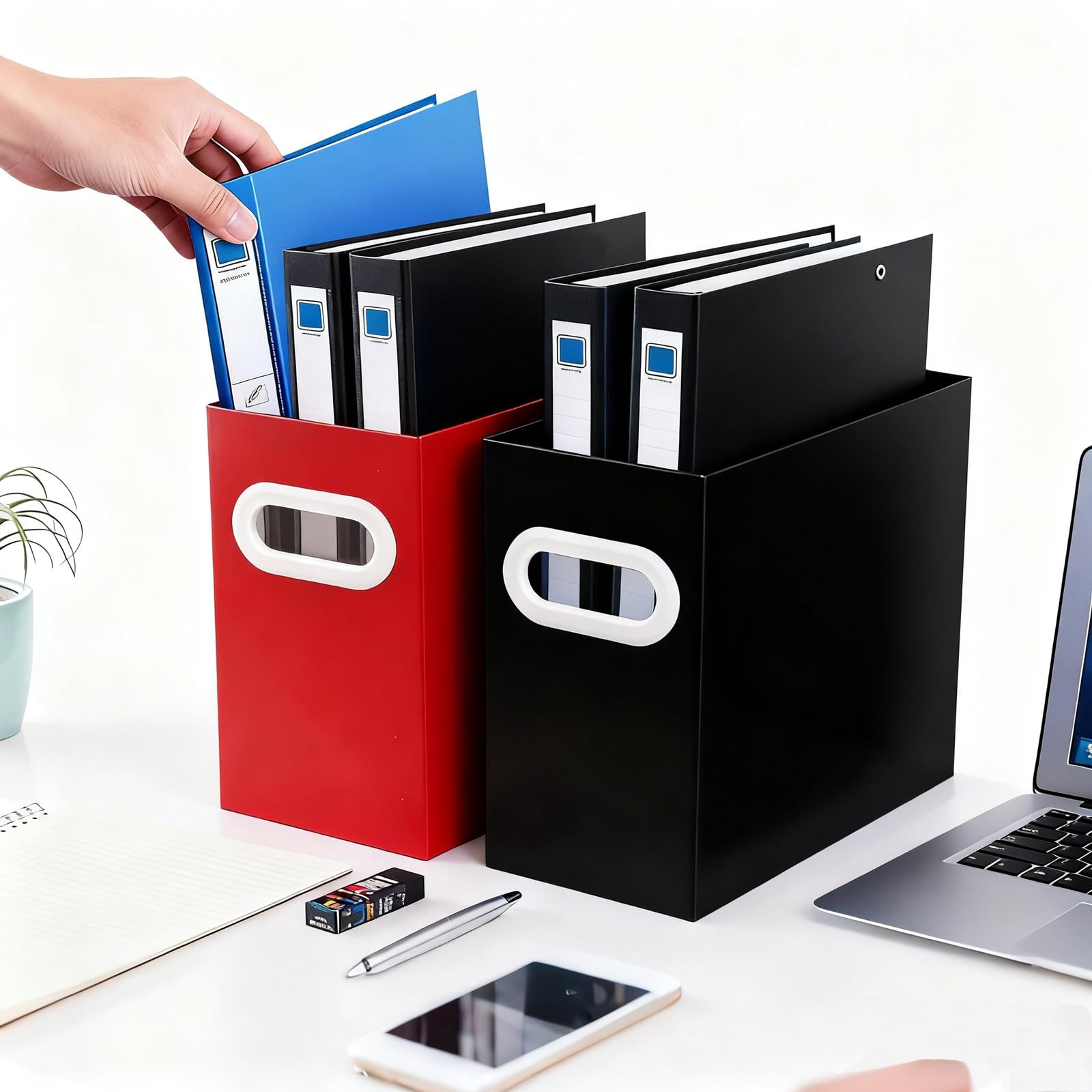 Black Cardboard File Organizer Storage Box Hanging Folder Letter Size Document