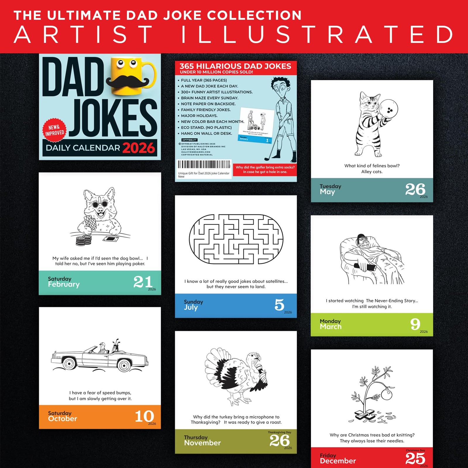Dad Joke Desk Calendar 2026 – Unique Fun Gift For 365 2026 DAD EDITION