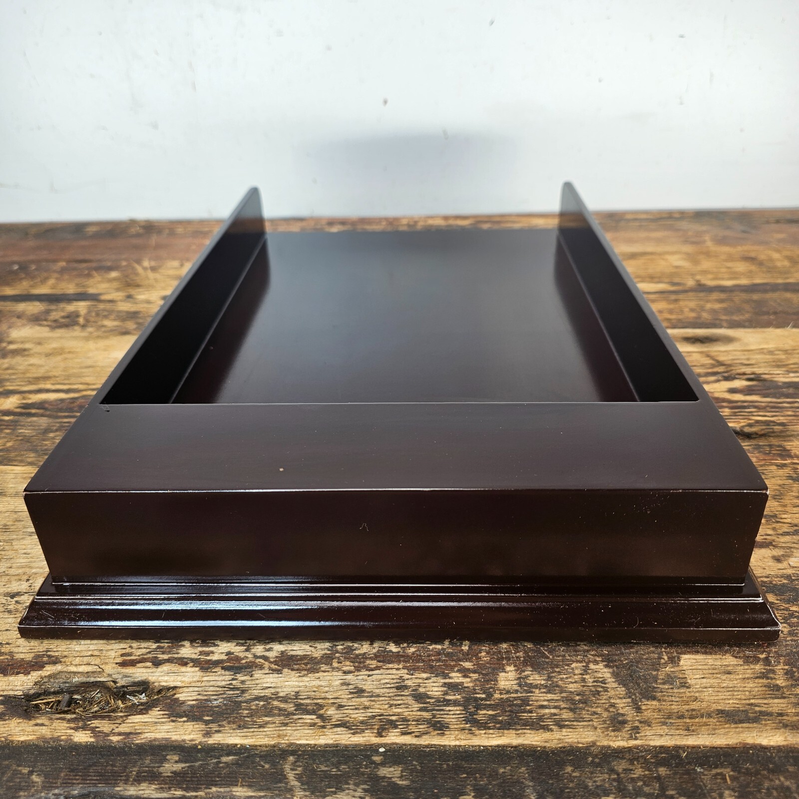 Premium Wooden Display Tray – Dark Mahogany Finish 15.75″L × 10.25″W × 2.25″H
