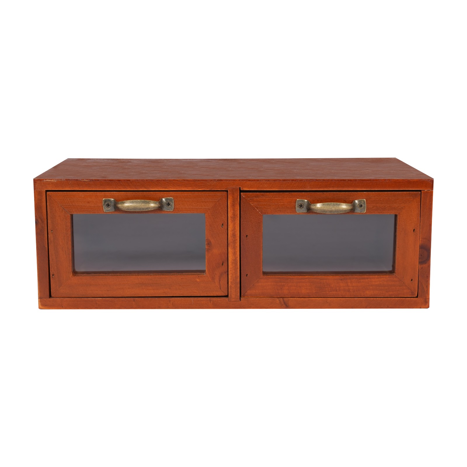 Vintage Desk Organizer Wooden Tabletop Storage Box with 3 Drawers for Office