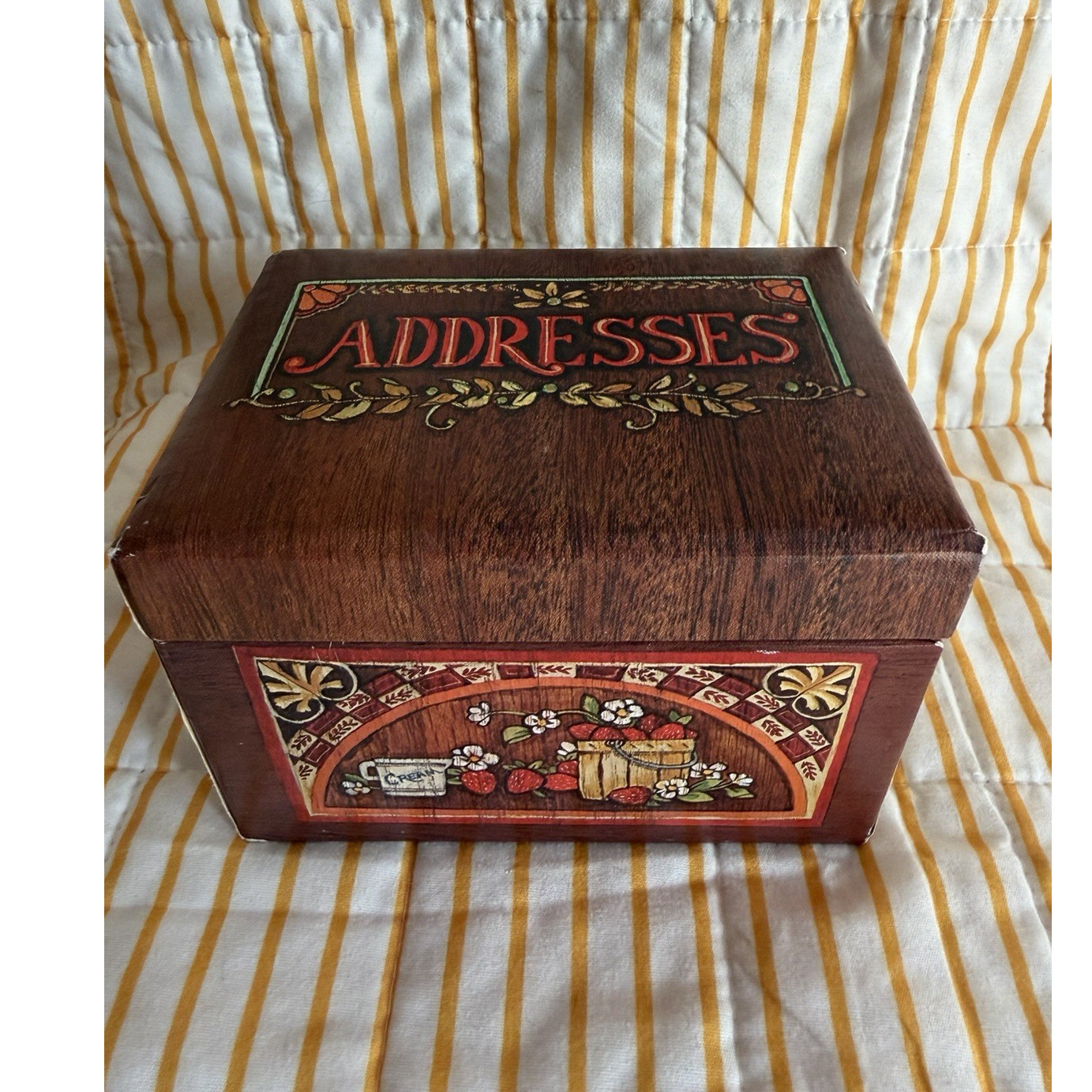 Decorative Addresses Address Card File Box w/ Alphabet Dividers & Cards