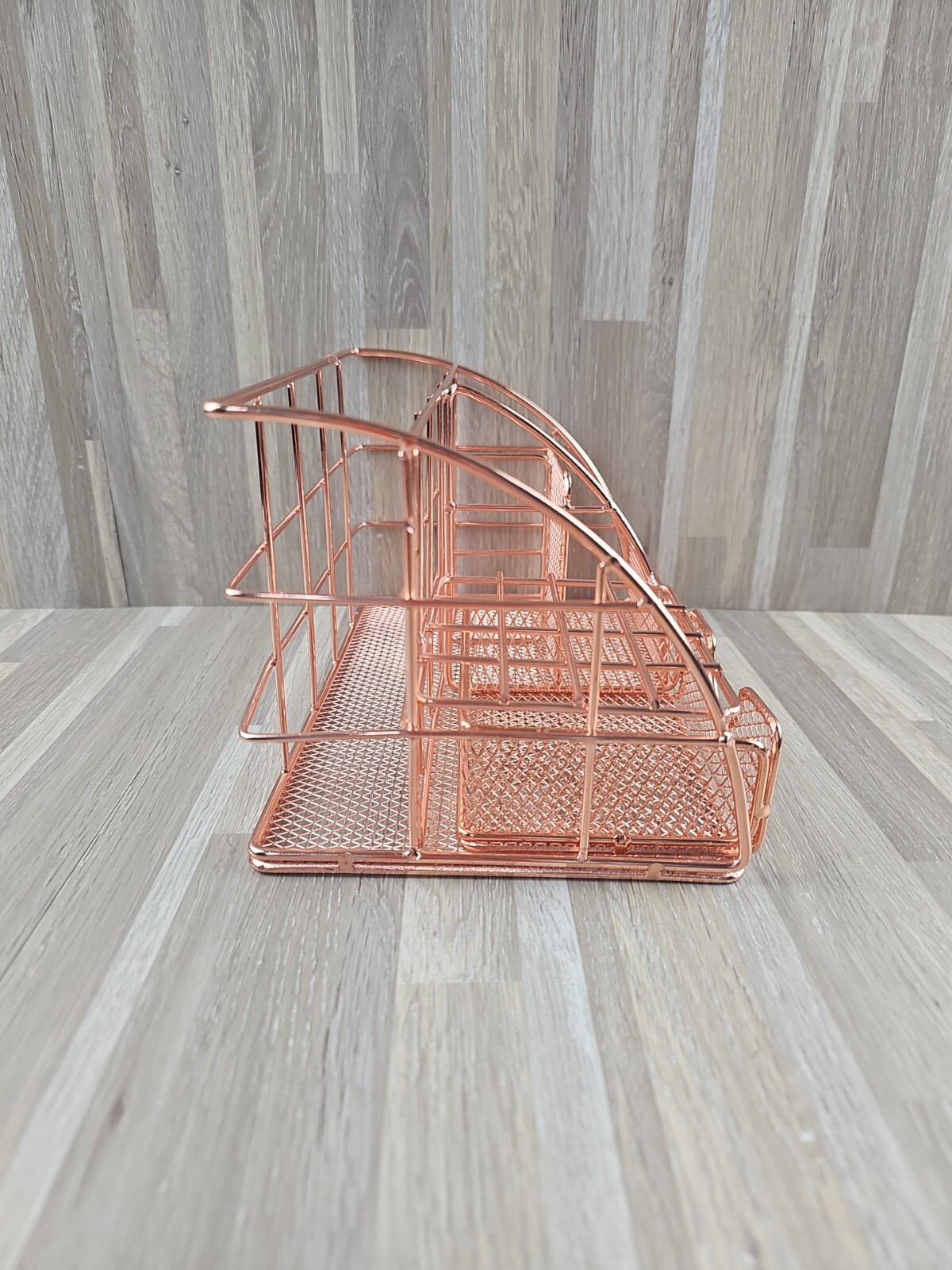 Rose Gold Metal Desk Organizer