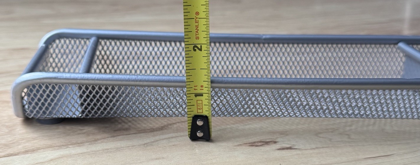SILVER WIRE METAL MESH DESK DRAWER ORGANIZER 10.5”x3.5”x1.25” COMPARTMENTS GREY