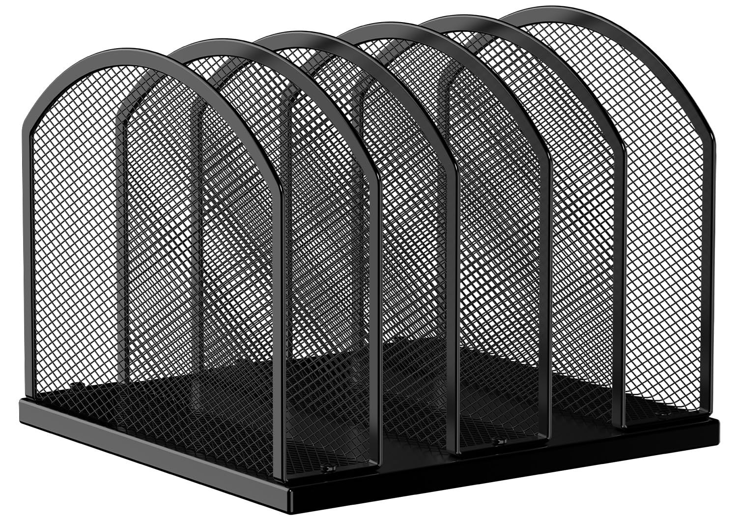 5-Section Vertical Desktop Organizer, 5-Section Mesh File Folder Stand Sorter…