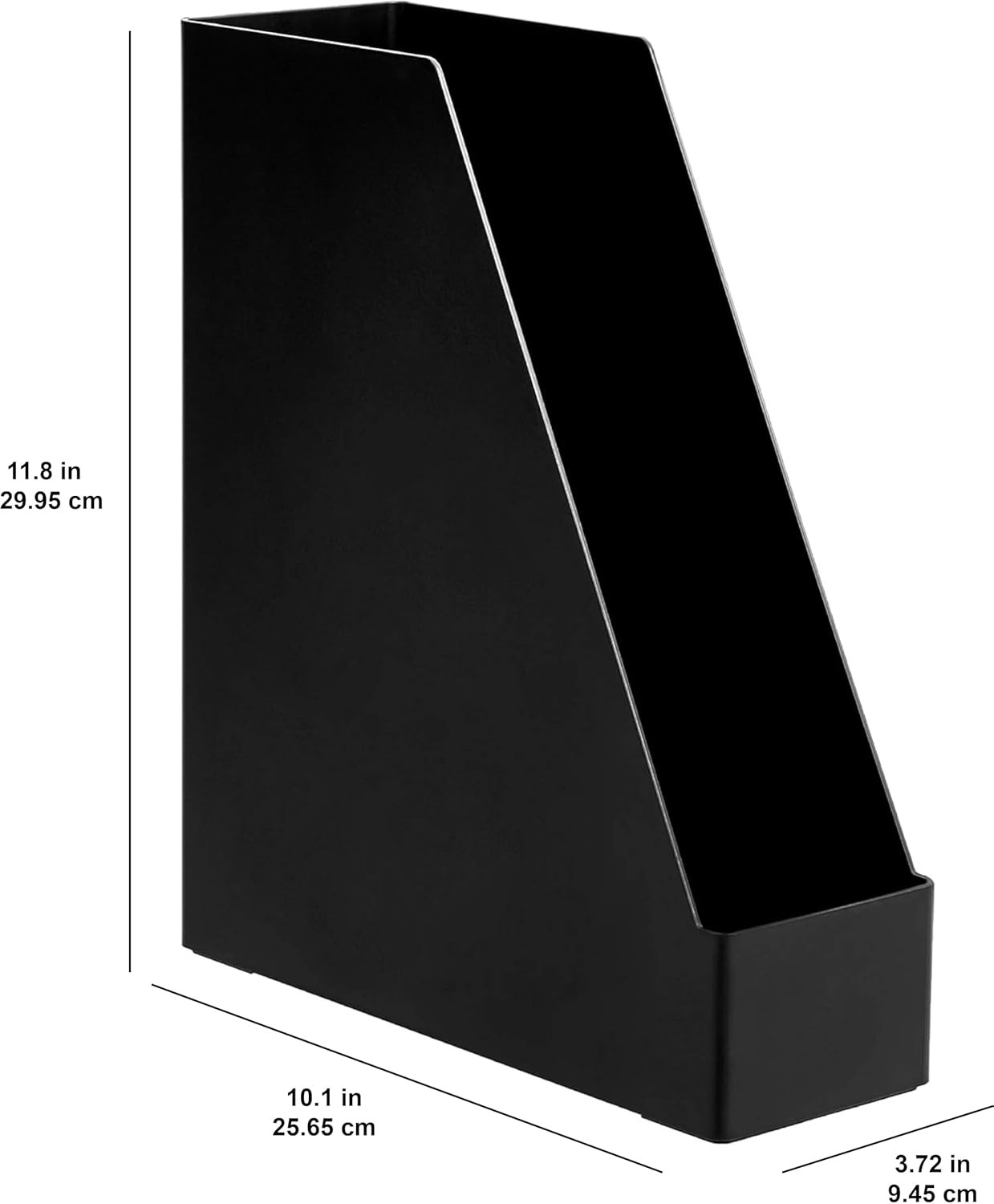 Plastic Desk Organizer Magazine Rack and File Holder, Black, 2-Pack