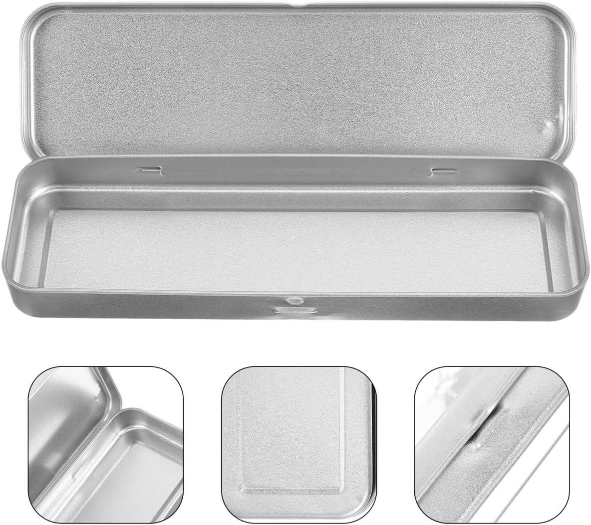 Metal Pencil Case 8 X 2 Inches Frosted Iron Tinplate Single-Layer Rectangular…