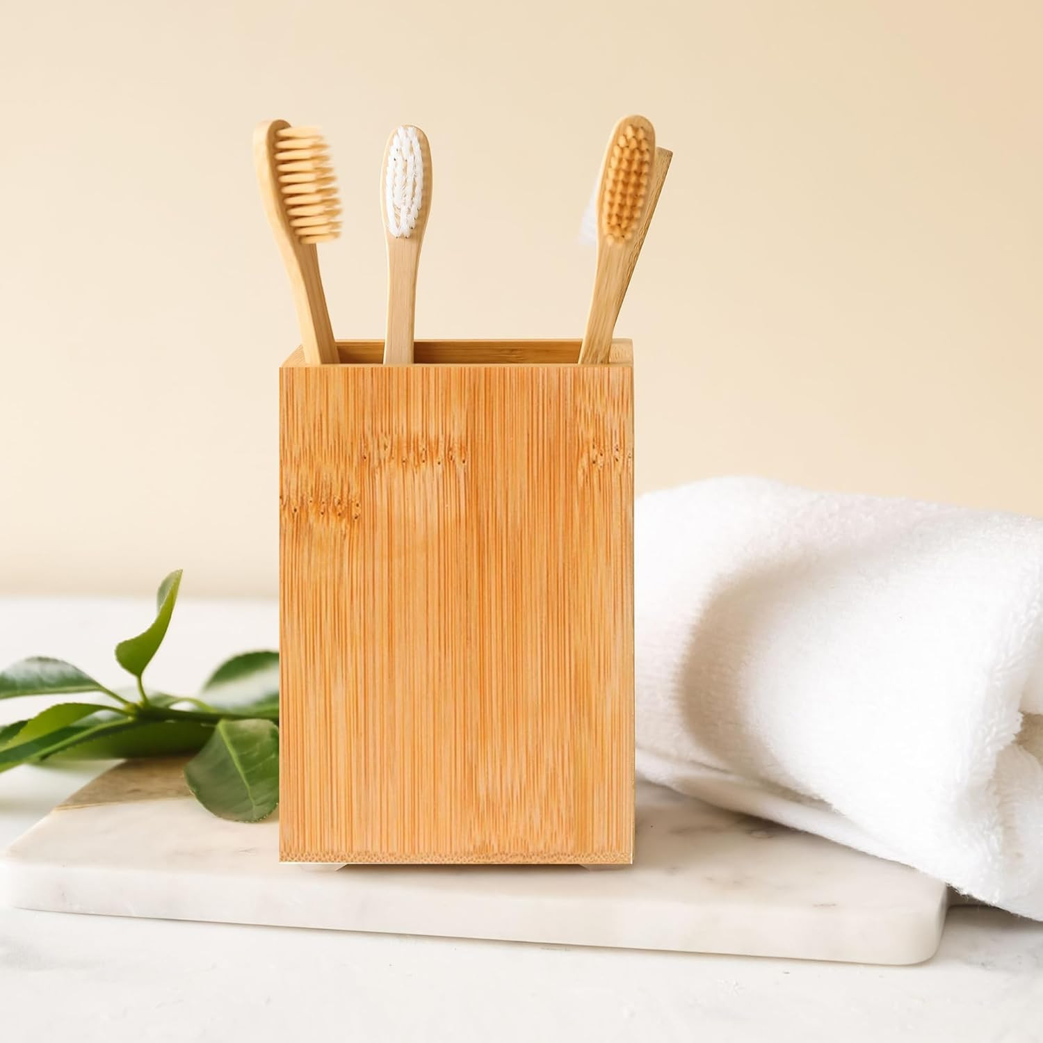 Eco-Friendly Bamboo Pen Holder | Minimalist Wooden Pencil Cup | Natural Desk Org