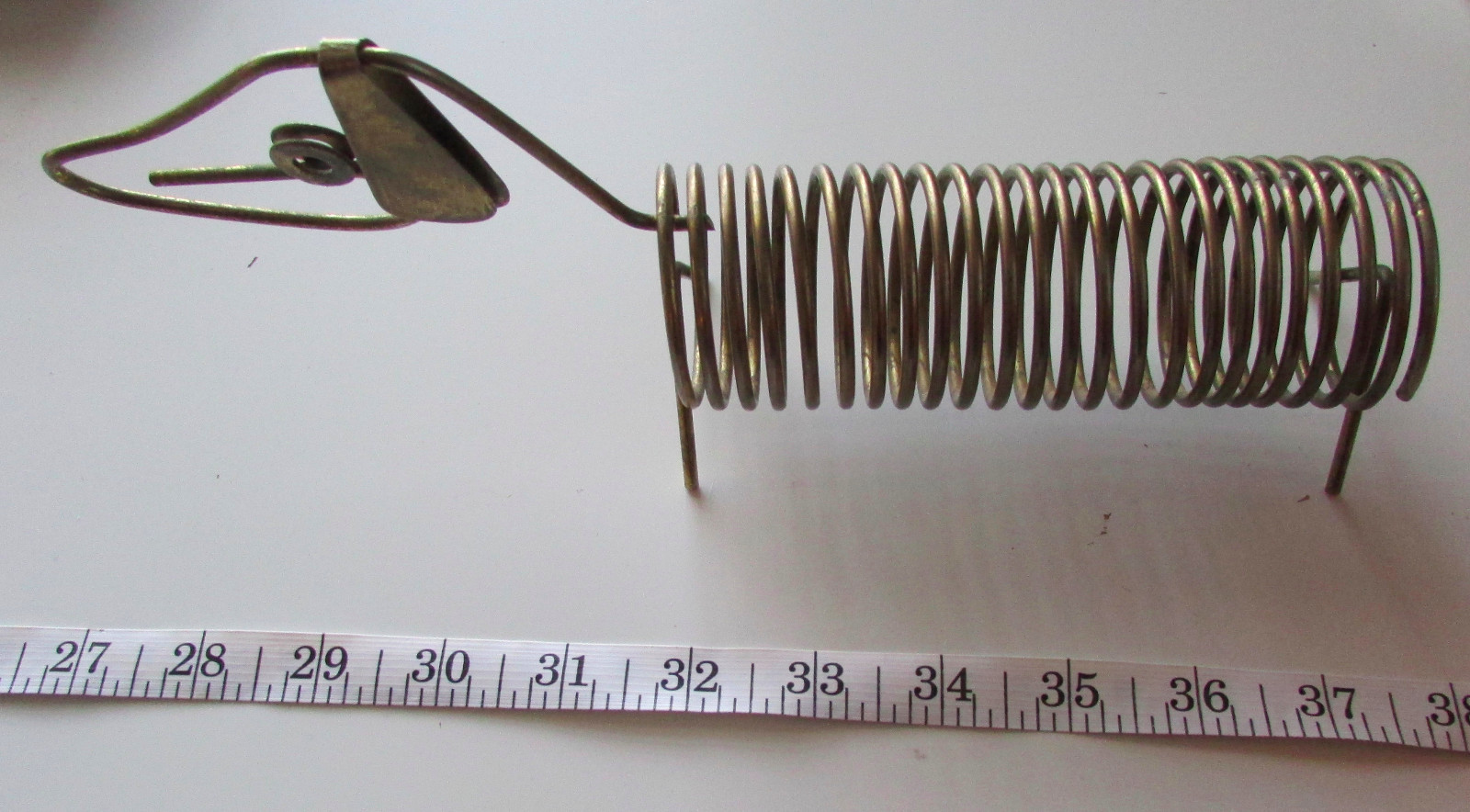 Vintage Brass Spiral Dog Mail Letter Envelope Rack Sorter Holder 9″ Long