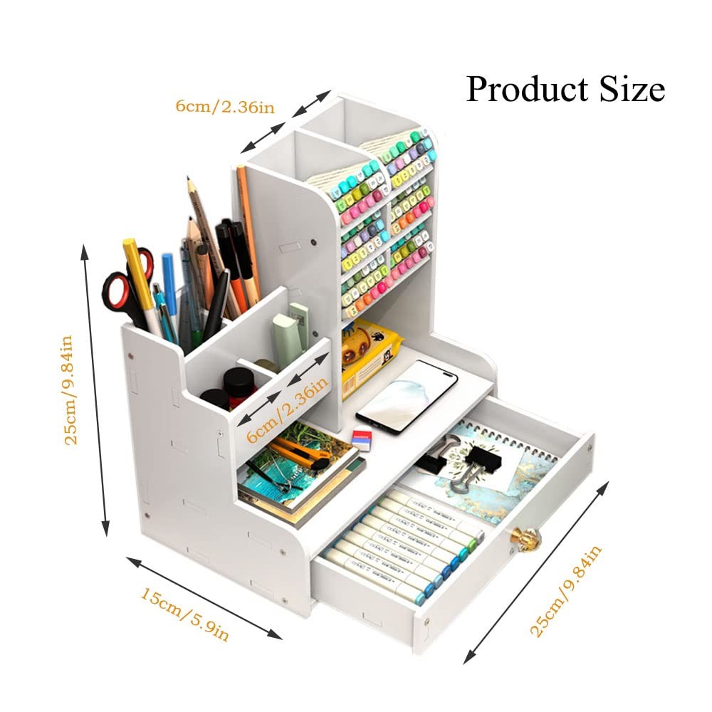 White Pen Organizer, Drawer, PB17, DIY Pencil Holder, Desk Tidy Caddy, Office