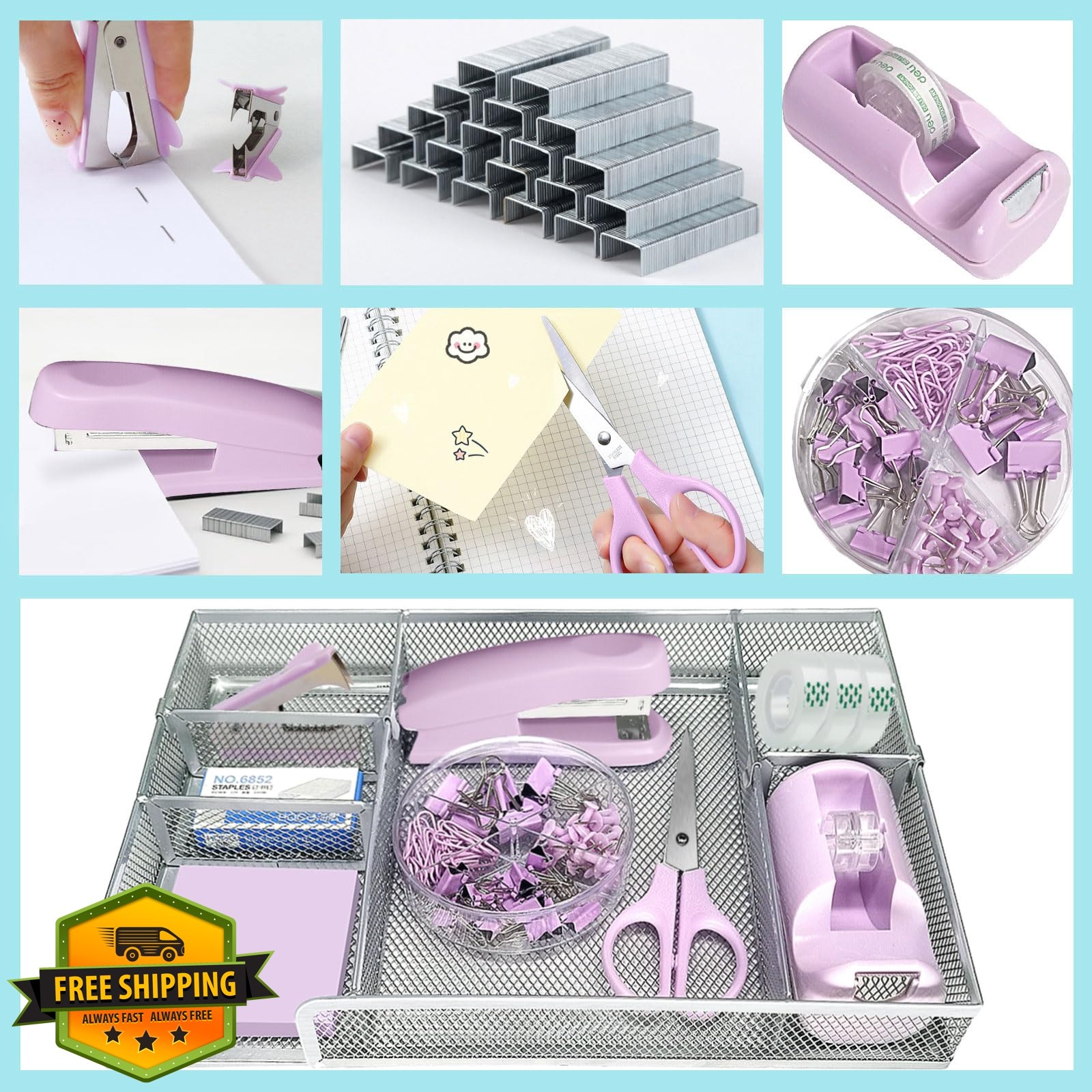 Daphilly Macaron Purple Office Set