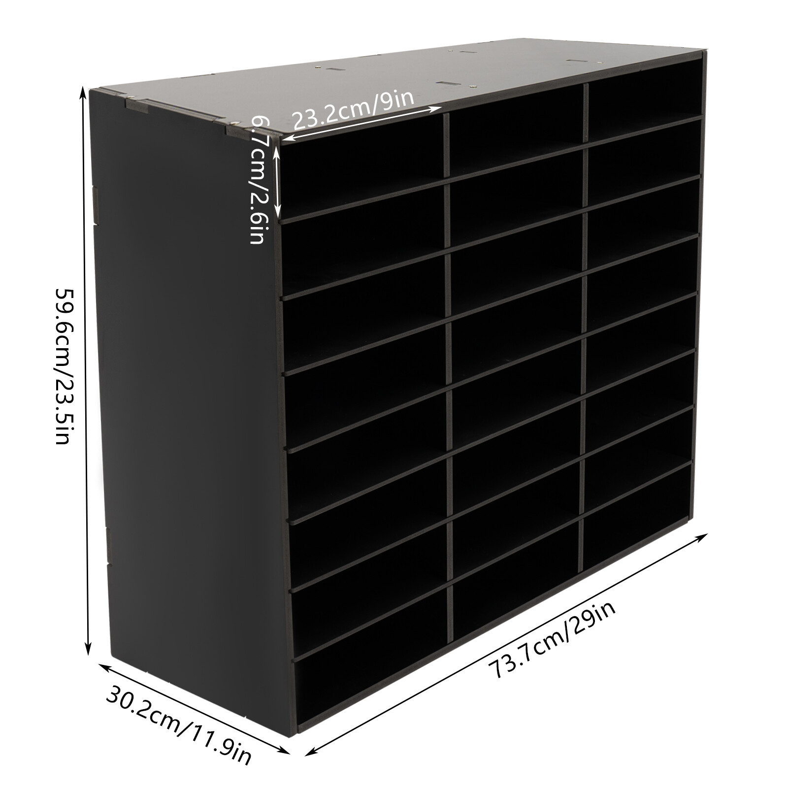 PVC Literature Organizer Desktop File Sorter Wear-resistant Display Stand Black~