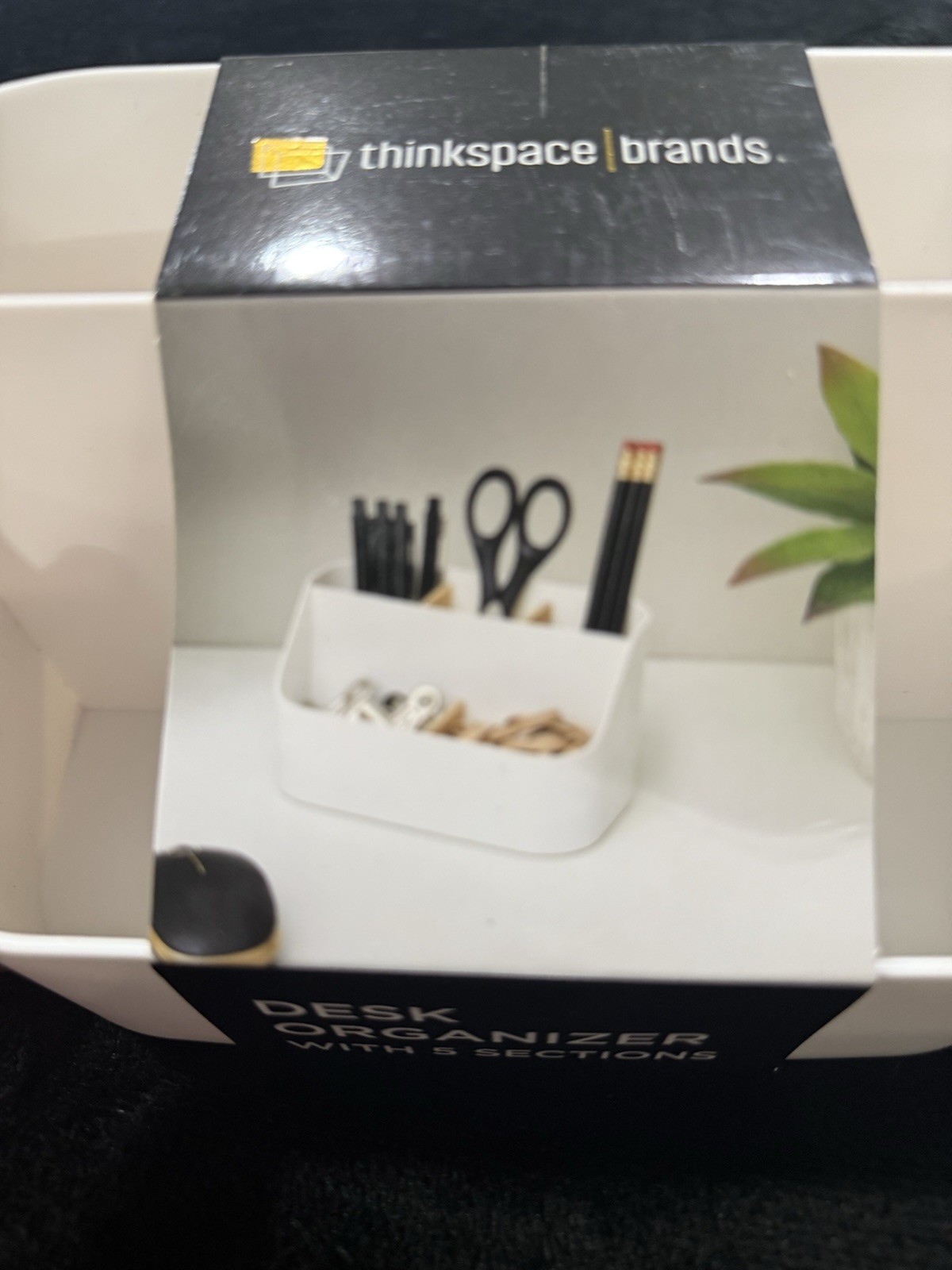 thinkspace brands Plastic Desk Organizer White with 5 Sections