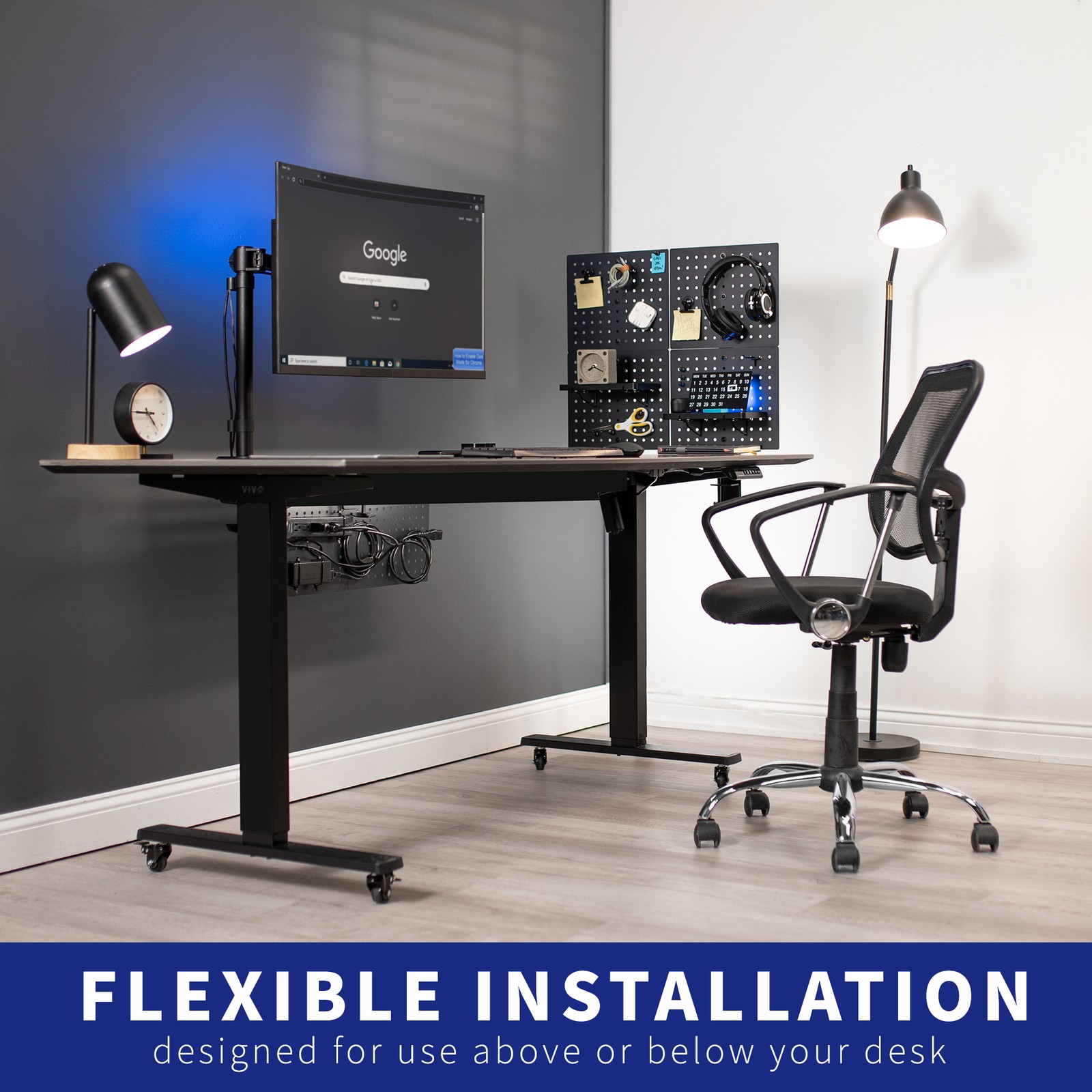 VIVO Steel Clamp-on 20″ x 24″ Desktop Pegboard (x2), Magnetic Privacy Panel