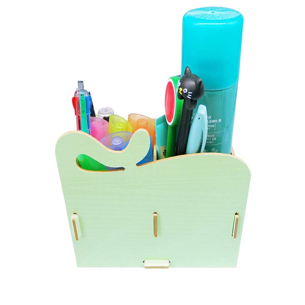 Artkingdome DIY Cat Storage Artwork Cosmetic Collection Pen Pencil Green