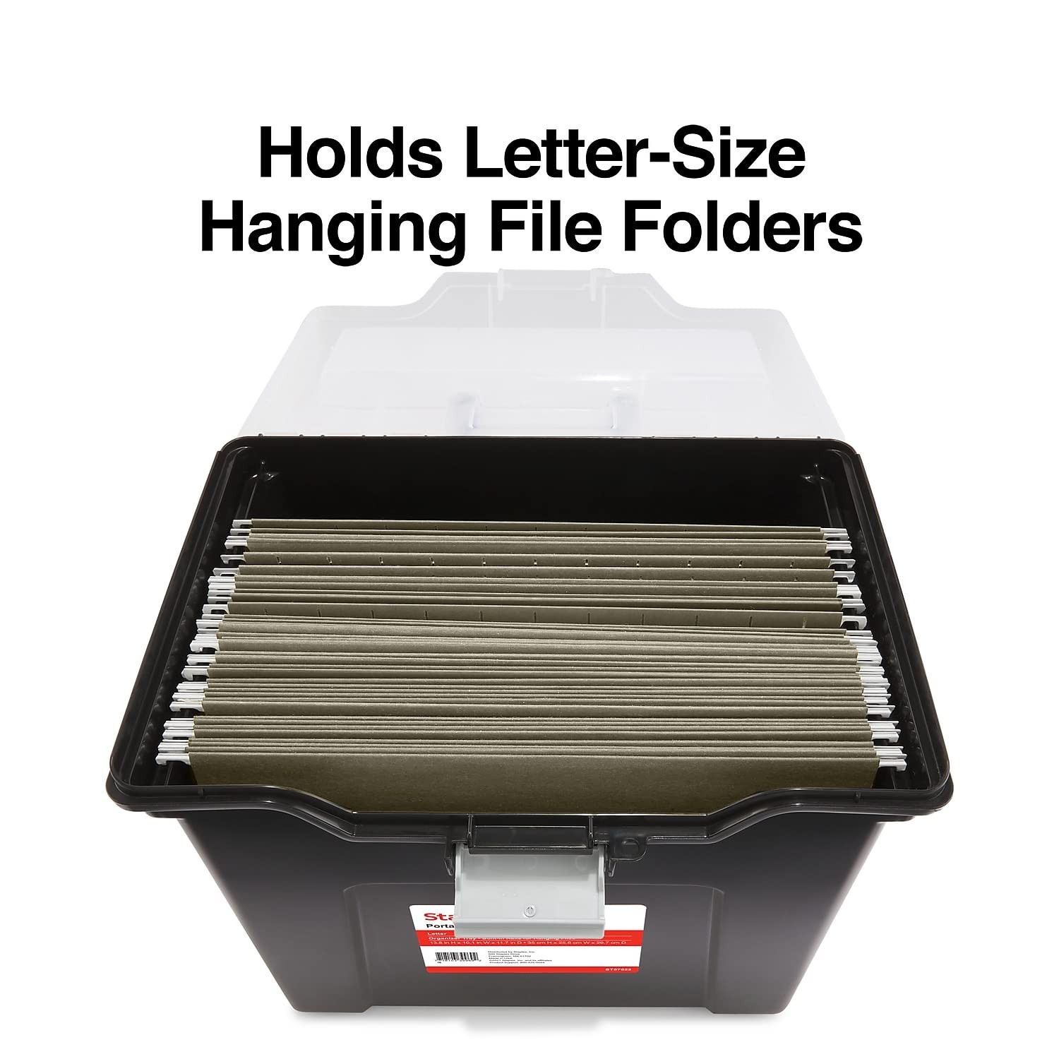 STAPLES File Folder Tote, Portable Filing Box for Letter SIze 1 Pack, Black