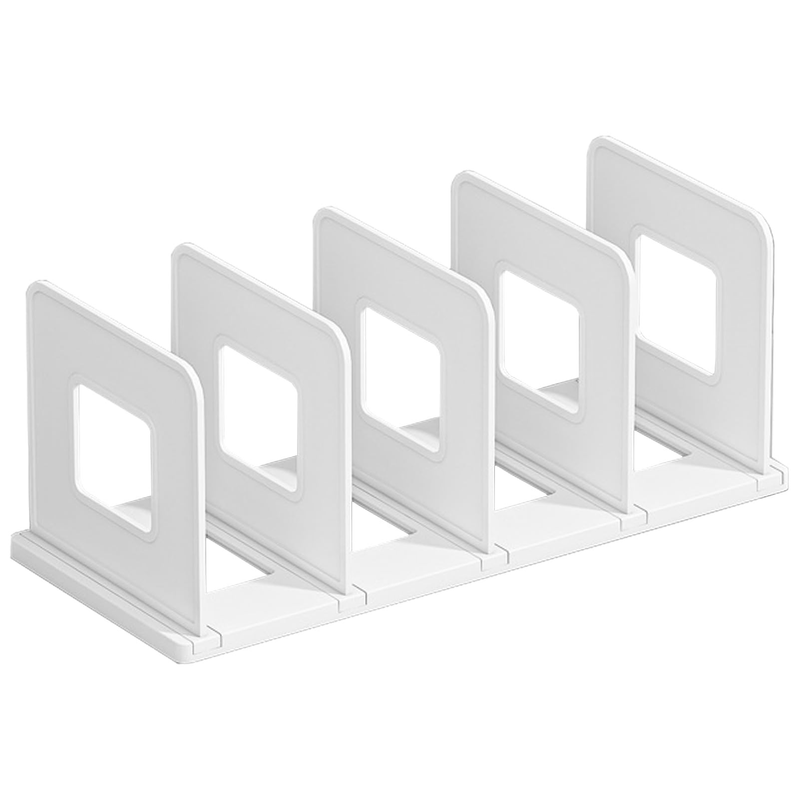 Desk File Sorter Vertical Desktop Folder Organizer 4 Section Plastic White