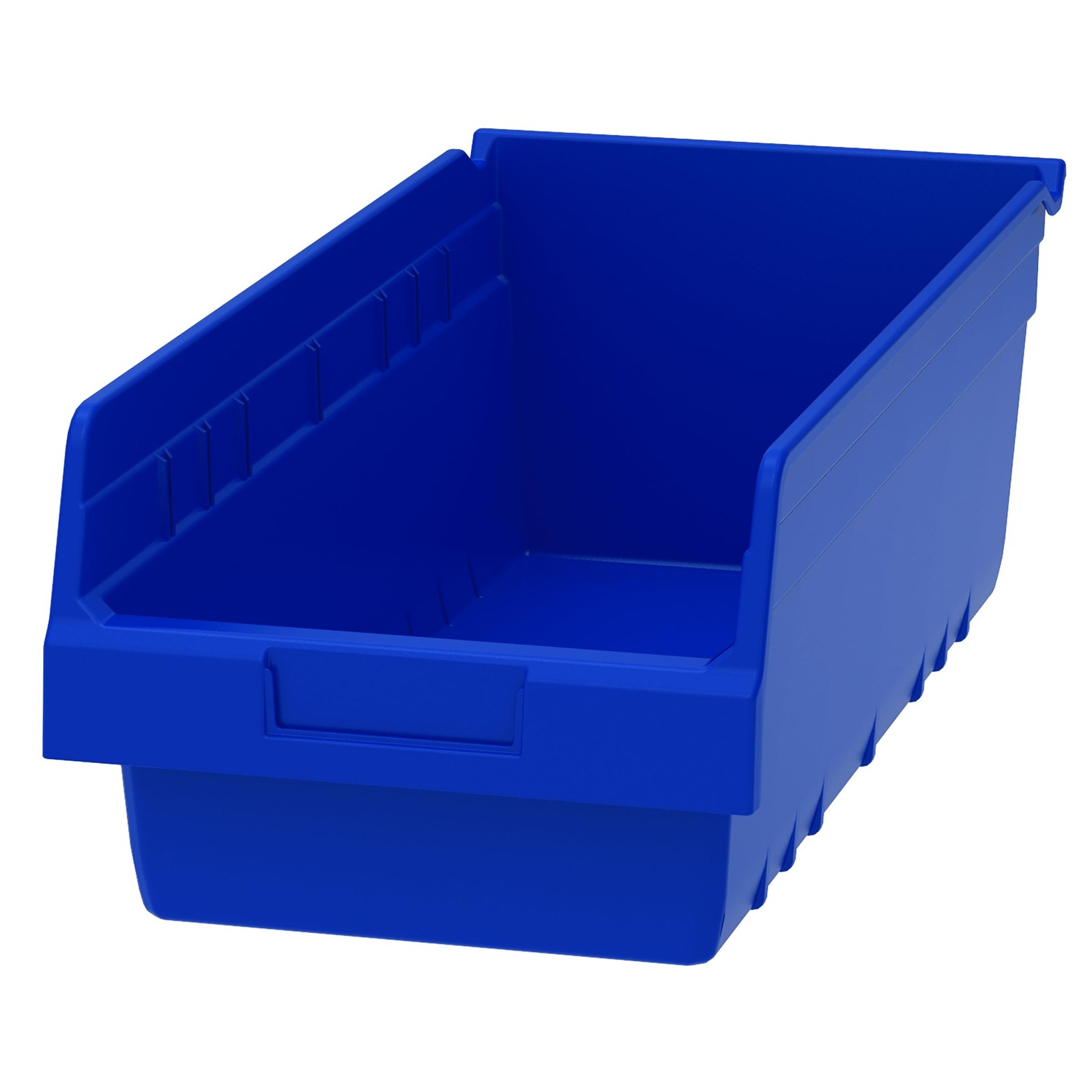 30088 ShelfMax Plastic Nesting Shelf Bin Box, 18 x 8 x 6 inches, Blue, Case of 8