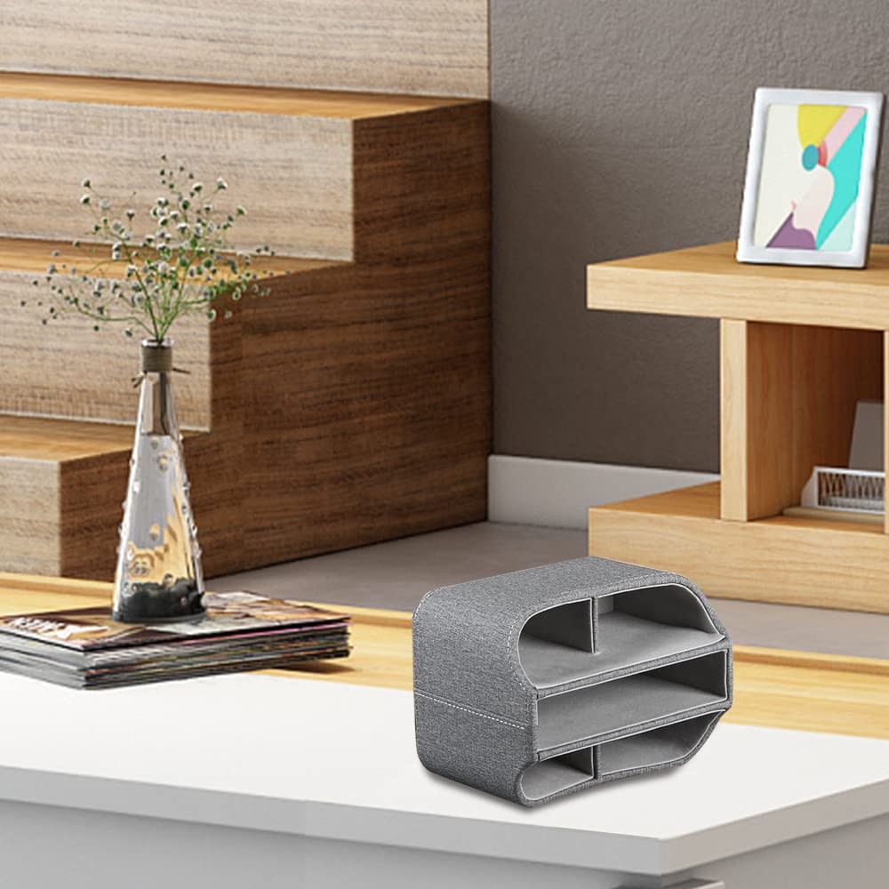 Leather Remote Control Holder 360 Degree Spinning, Desk Organizer for TV Remo…