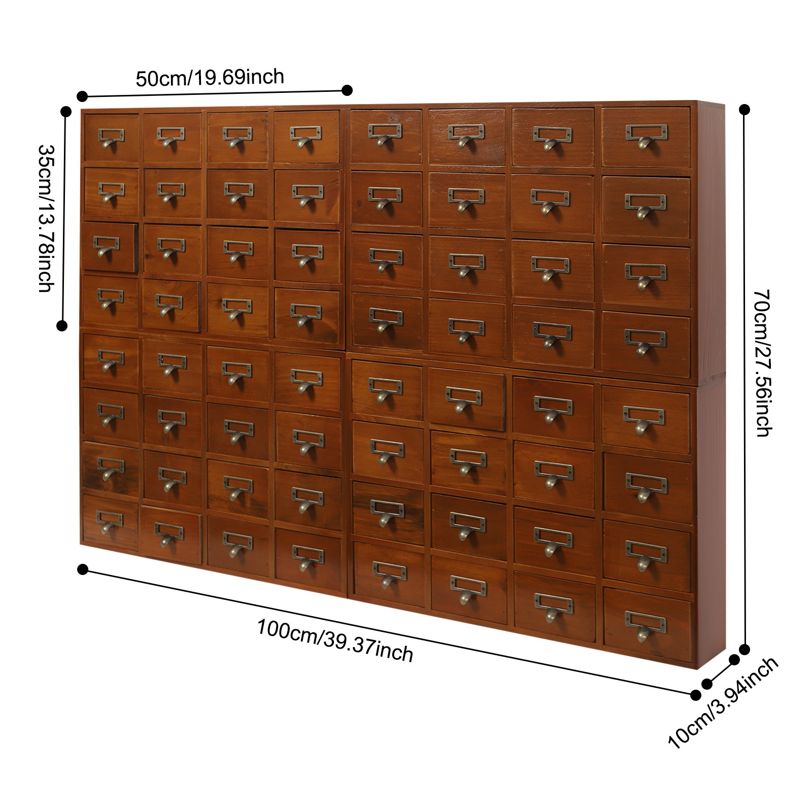 Desk Organizer with Drawers Wooden Desktop Storage Cabinet Storage Box 64 Drawer